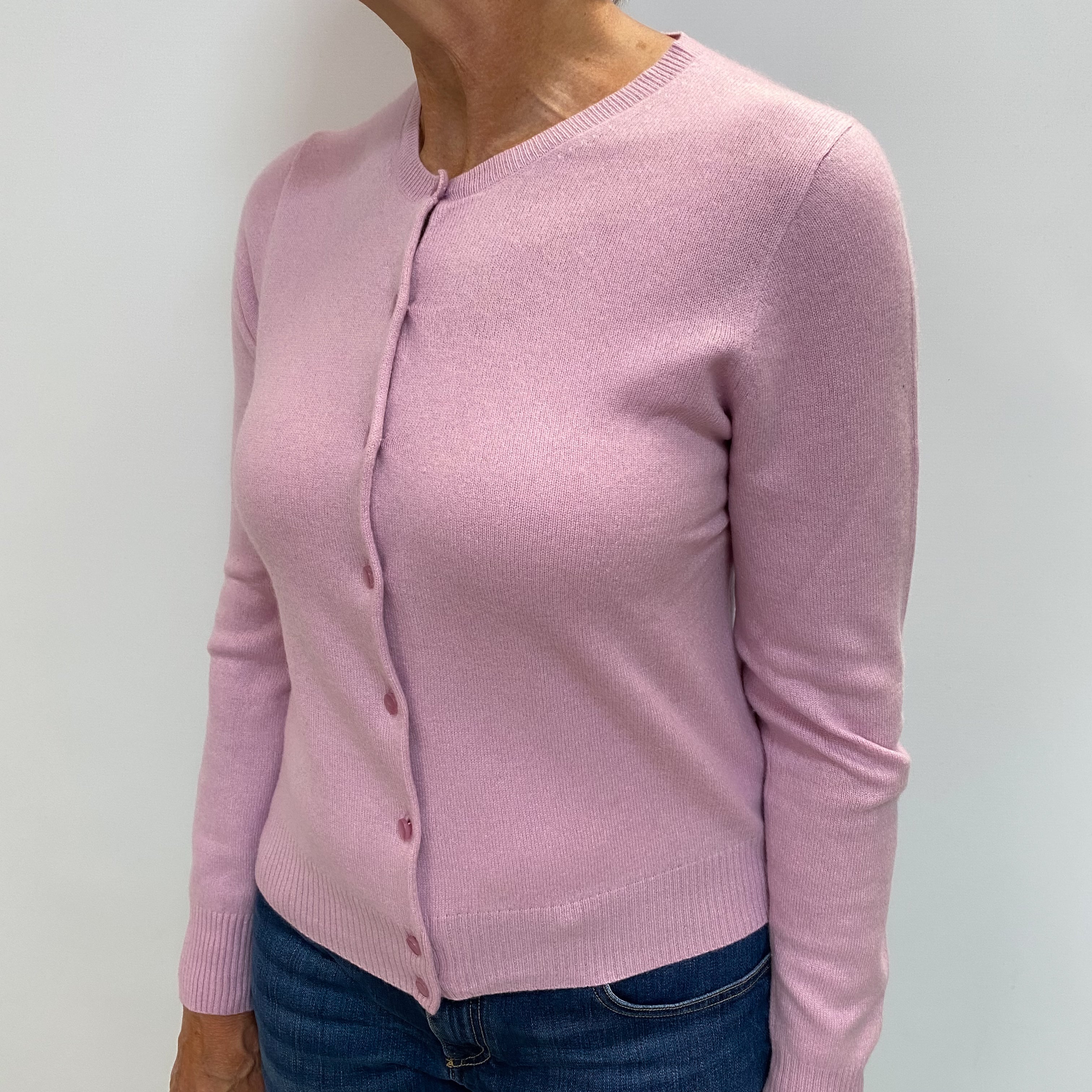 Foxglove Pink Cashmere Cardigan Medium