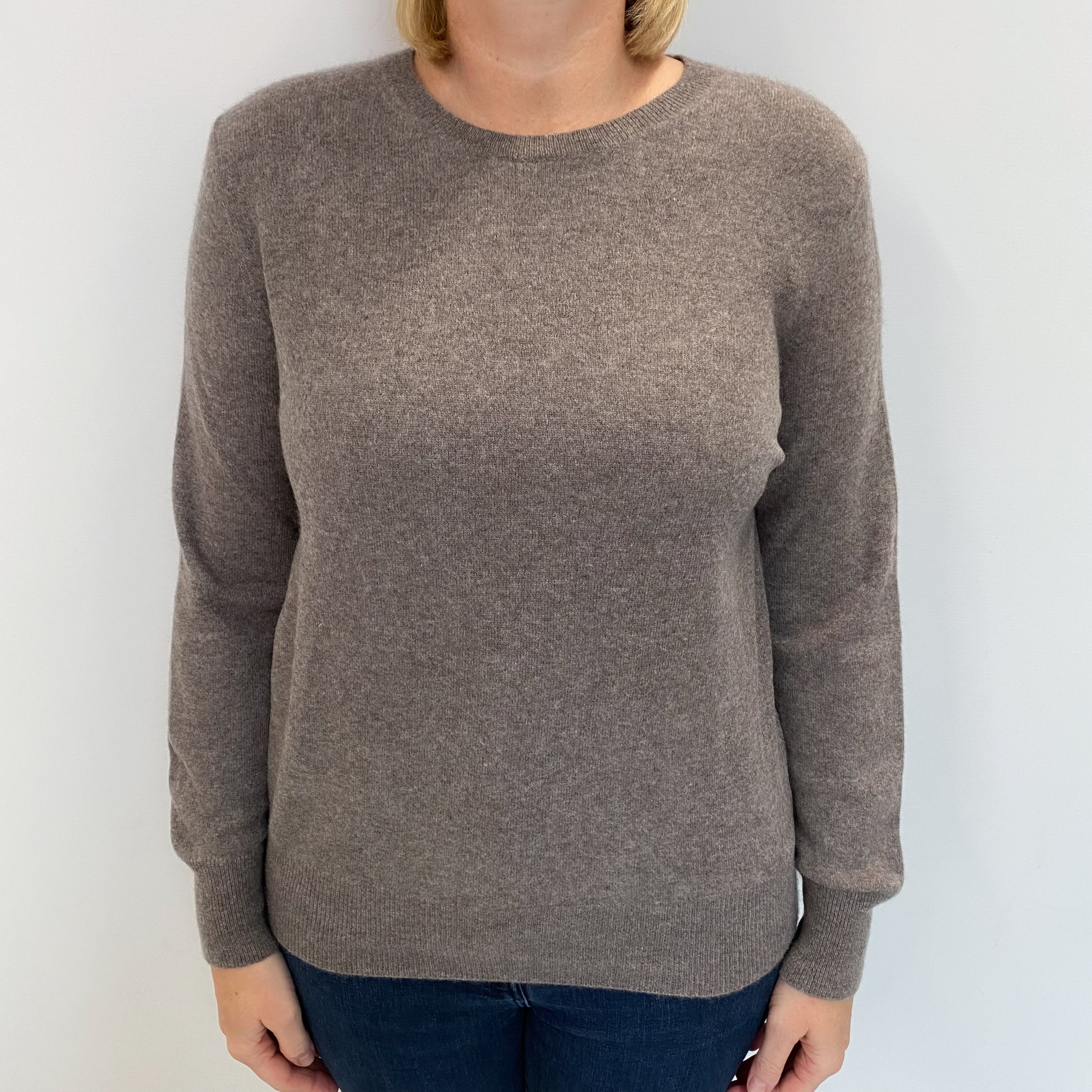 Donkey Brown Cashmere Crew Neck Jumper Large