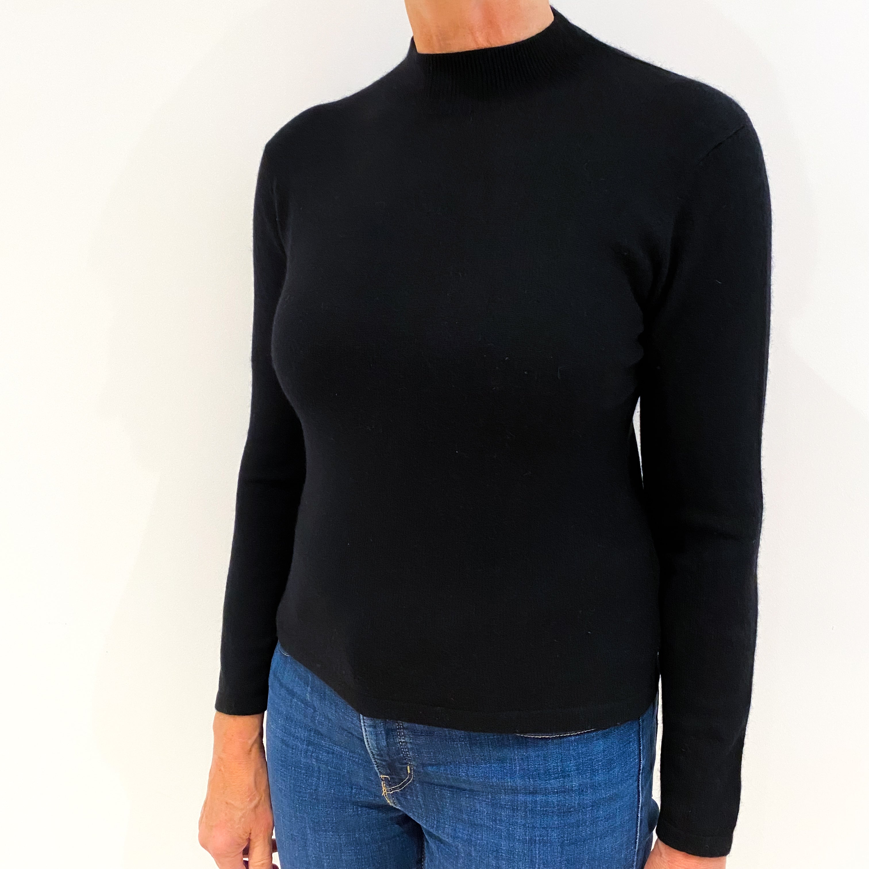 Black Cashmere Turtle Neck Jumper Medium