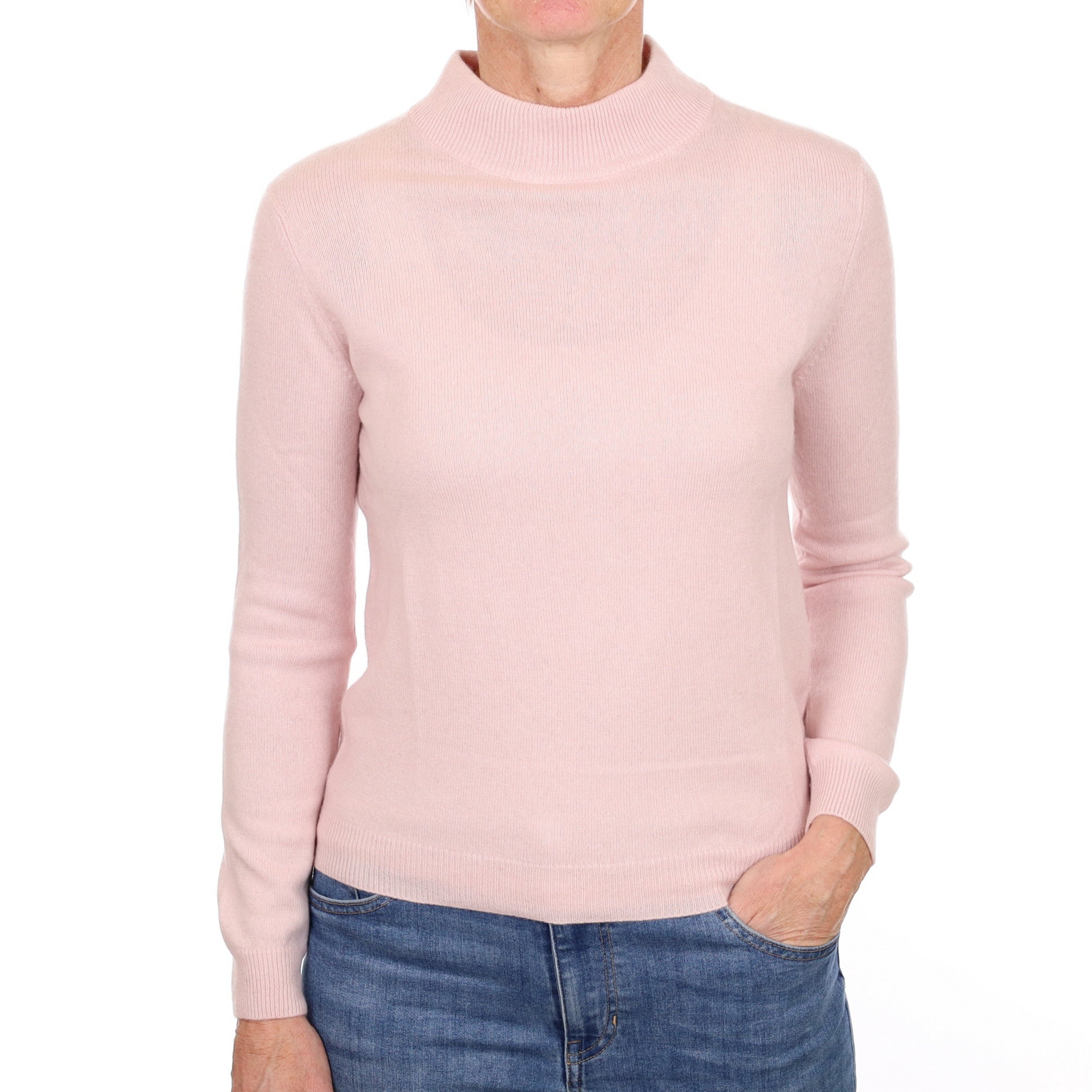 Ice Pink Cashmere Turtle Neck Jumper Small