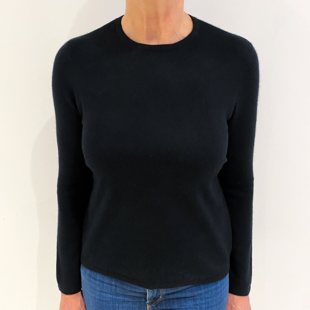 Black Cashmere Crew Neck Jumper Medium