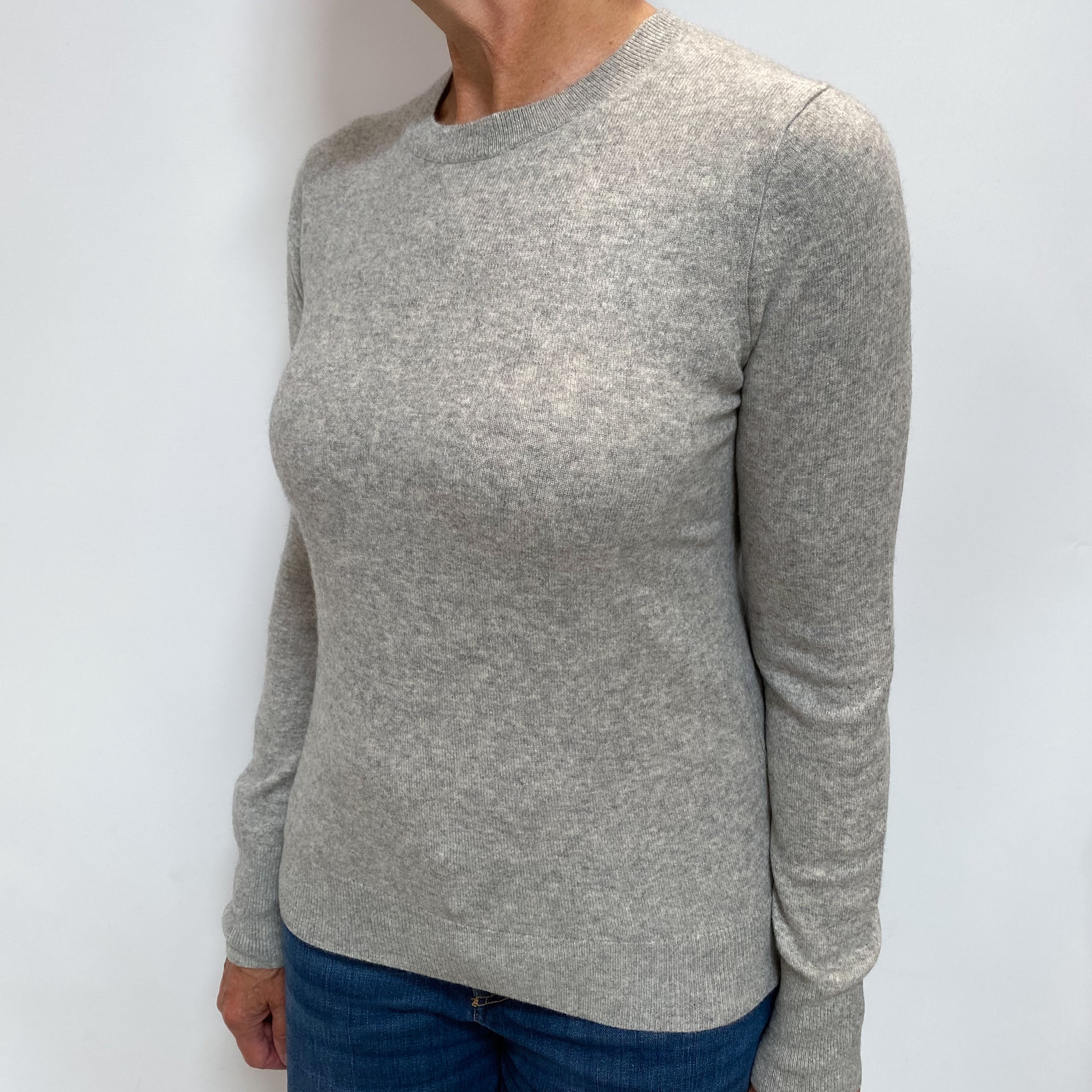 Smoke Grey Cashmere Crew Neck Jumper Medium