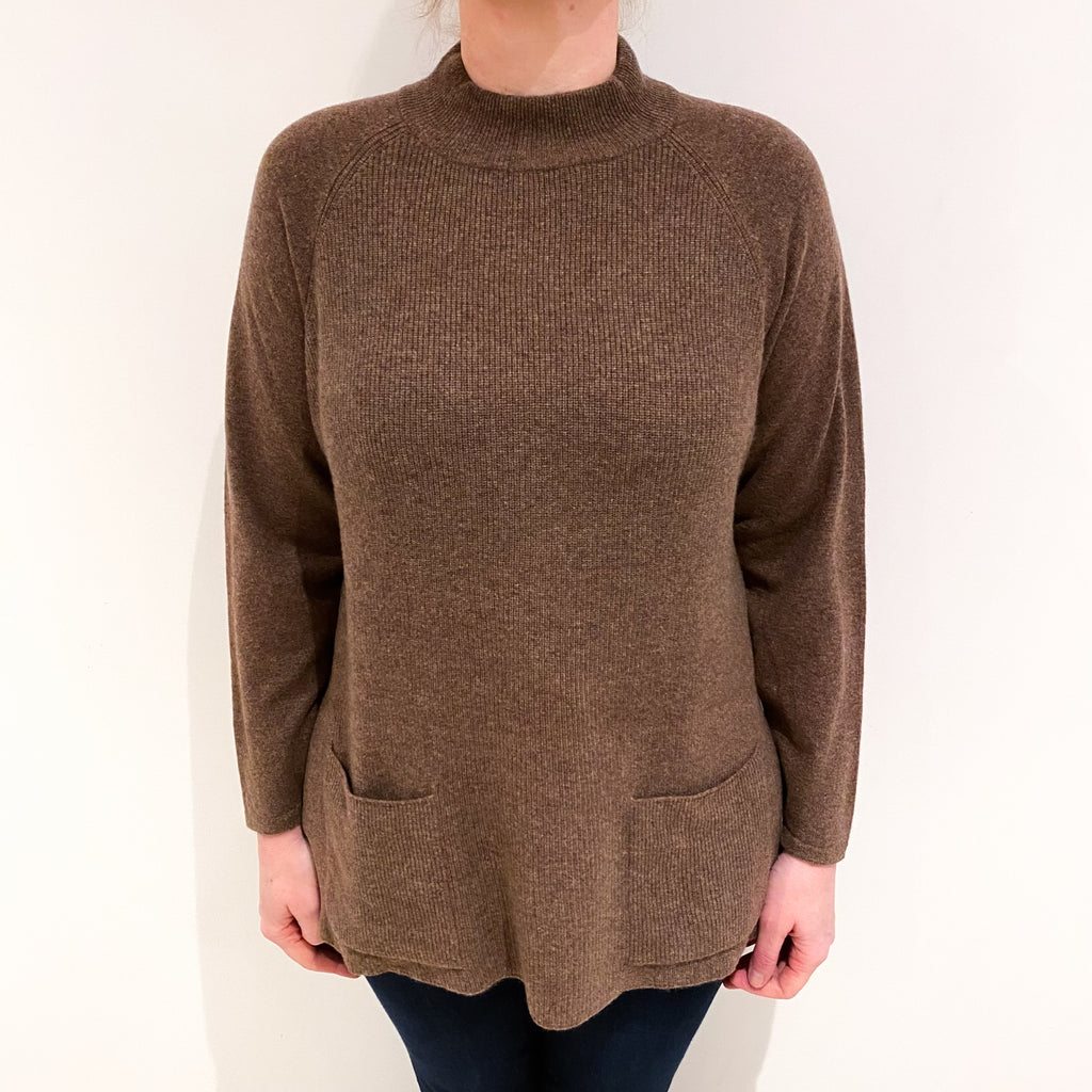 Donkey Brown Cashmere Turtle Neck Jumper Large