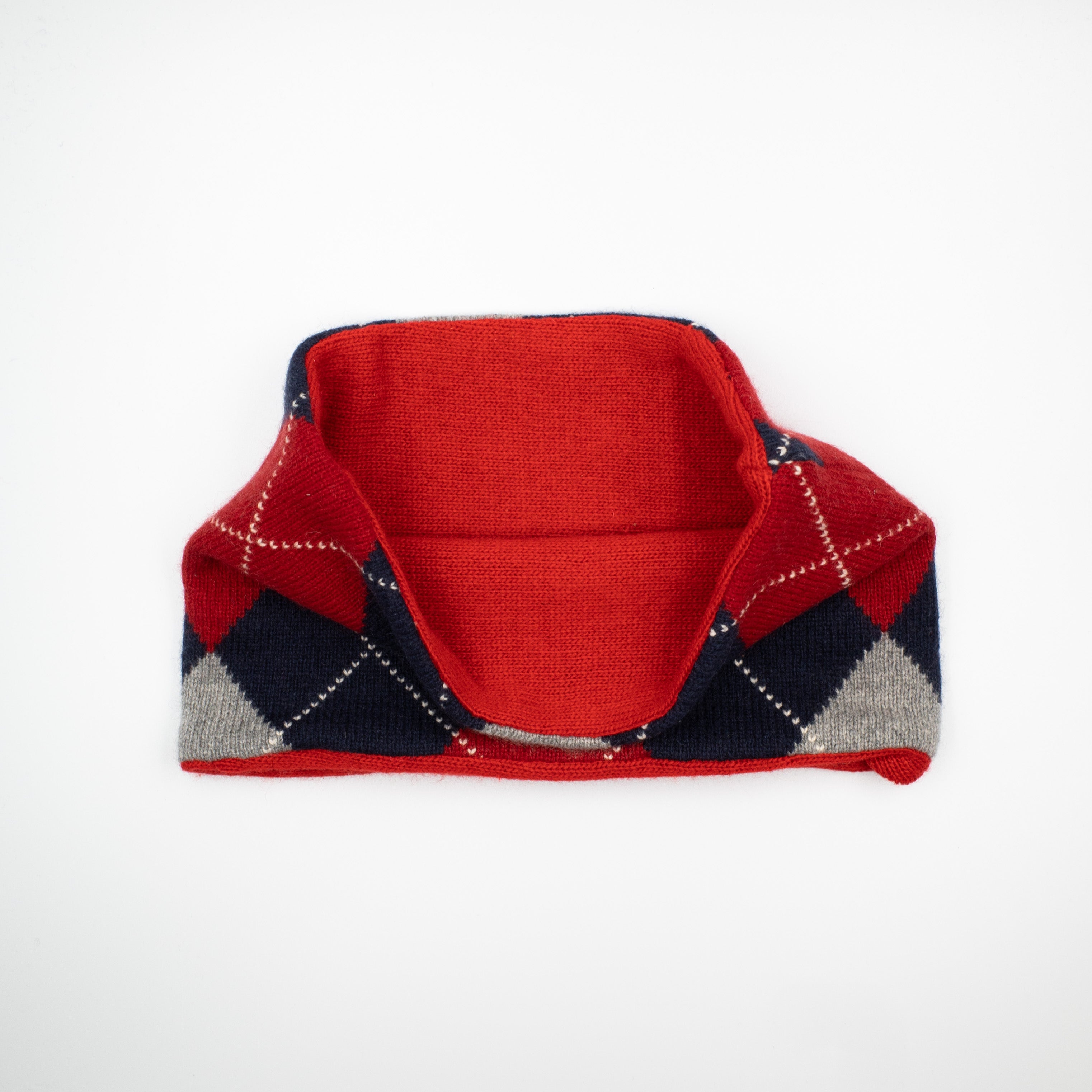 Red Navy and Grey Diamond Neck Warmer