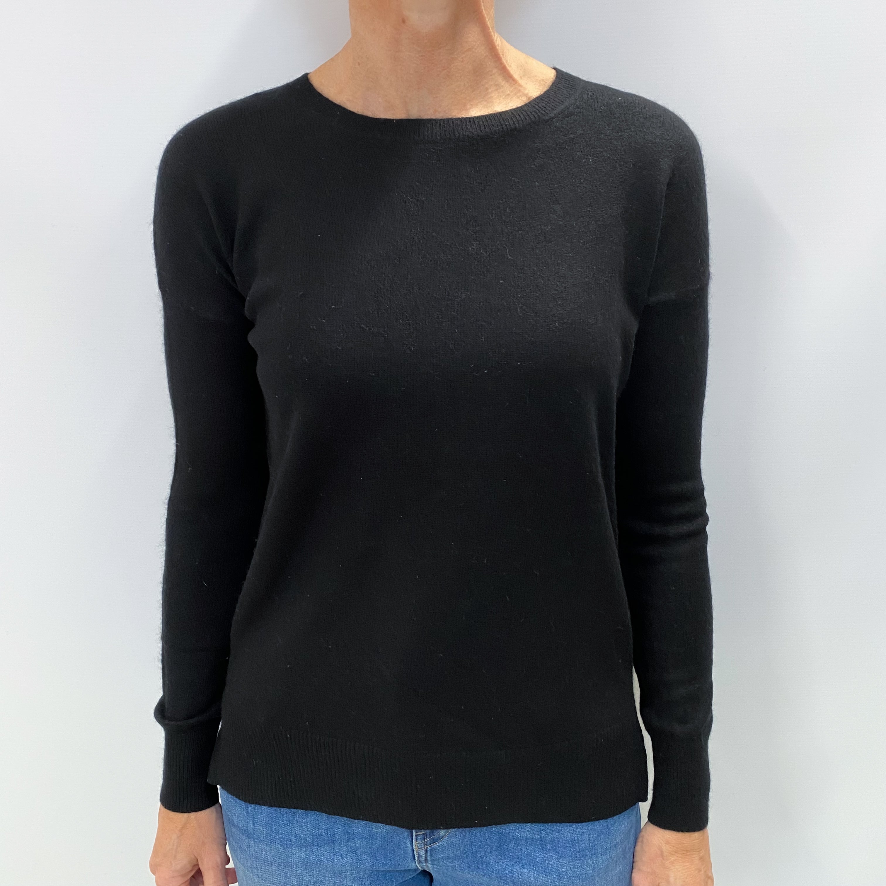 Black Cashmere Crew Neck Jumper Small