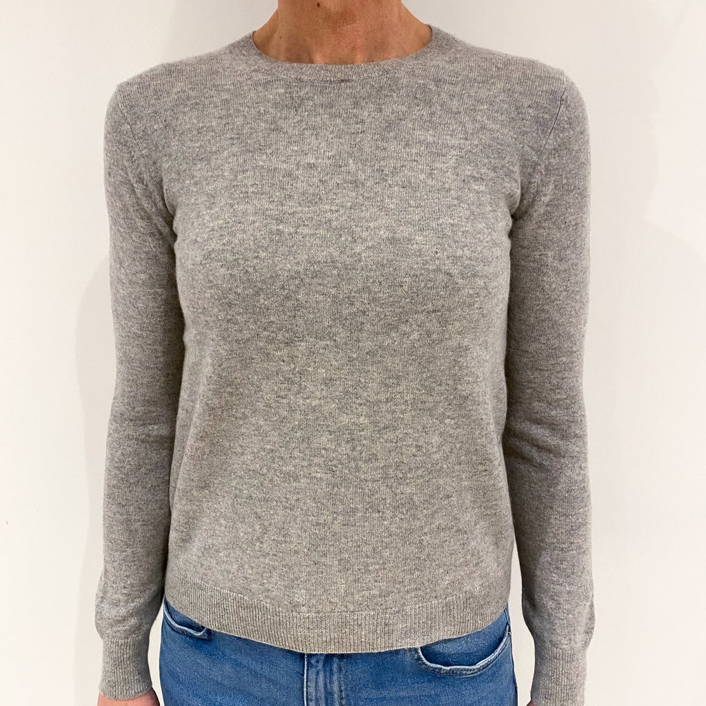Smoke Grey Cashmere Crew Neck Jumper Small