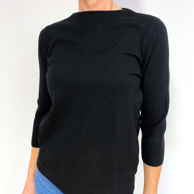 Black Cashmere Crew Neck Jumper Medium