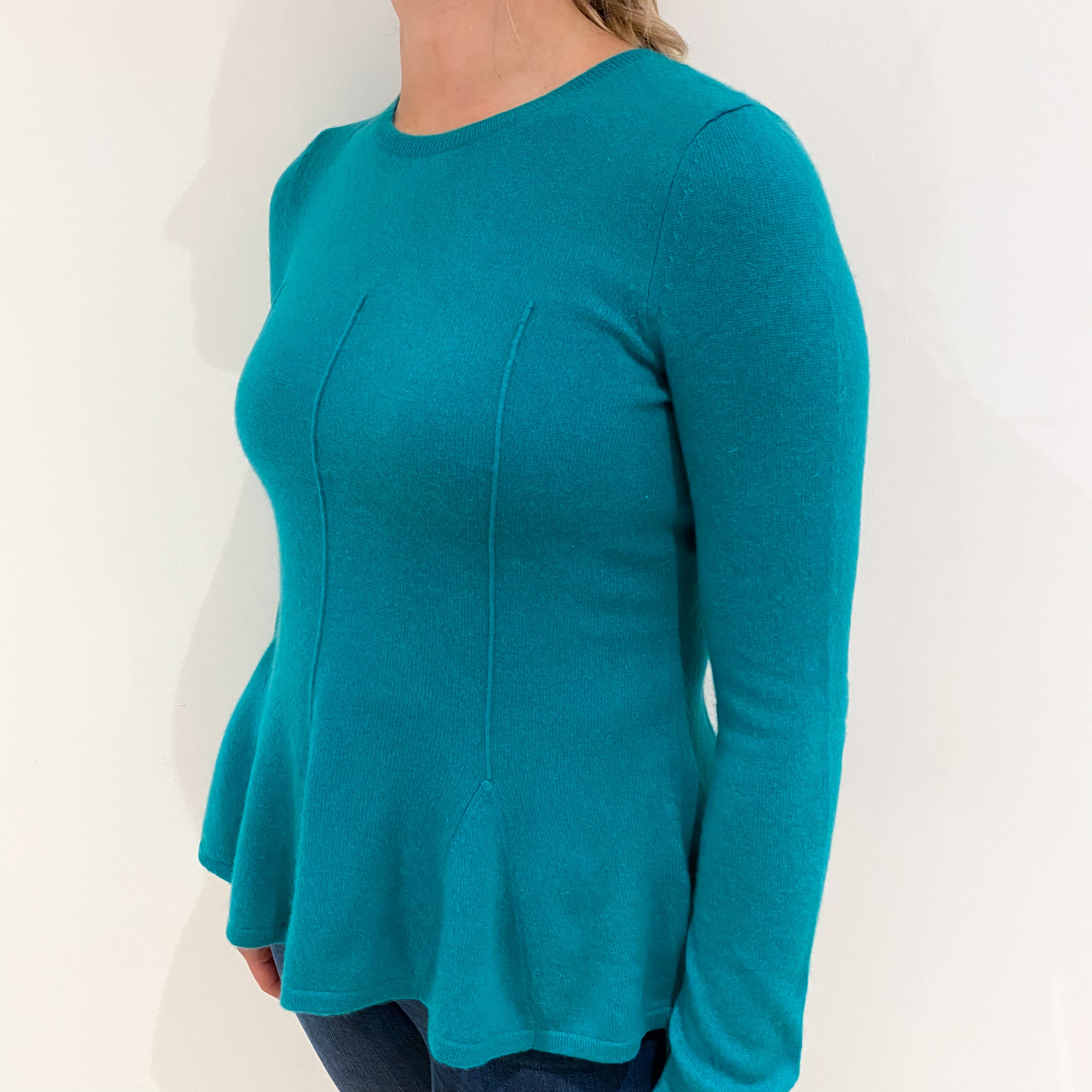 Jade Green Cashmere Crew Neck Jumper Small