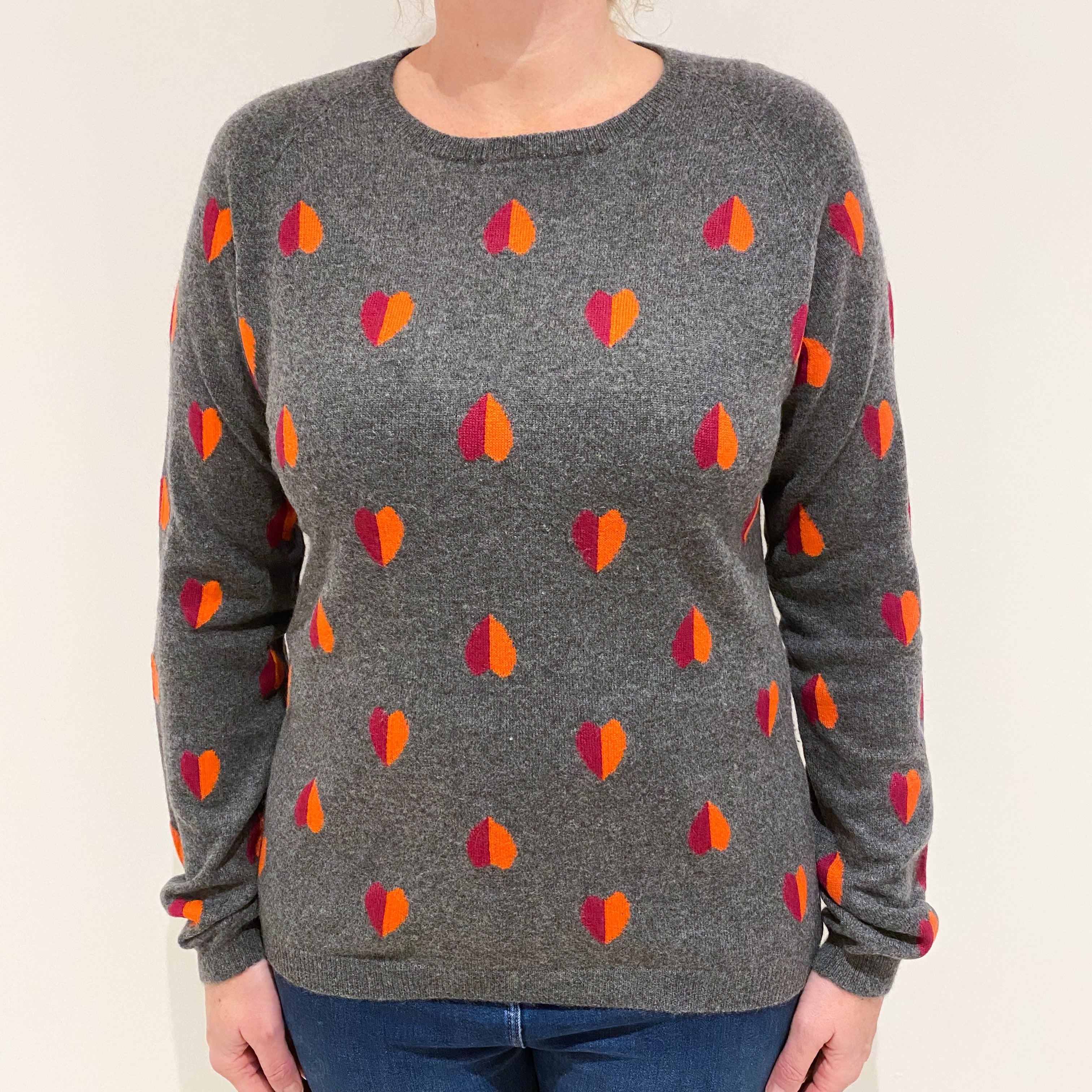 Chianti and Parker Grey Cashmere Crew Neck Large