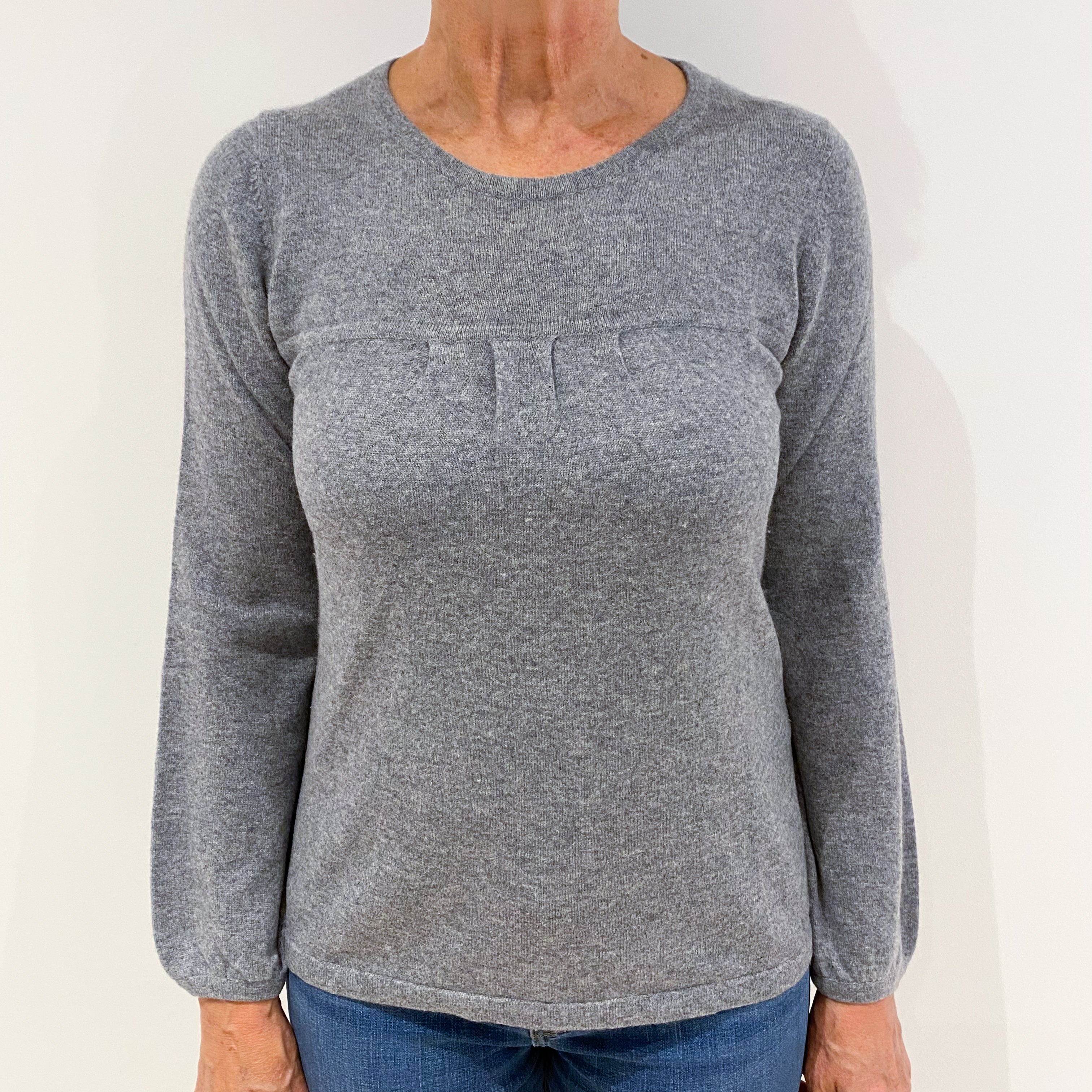 Ash Grey Cashmere Crew Neck Jumper Medium