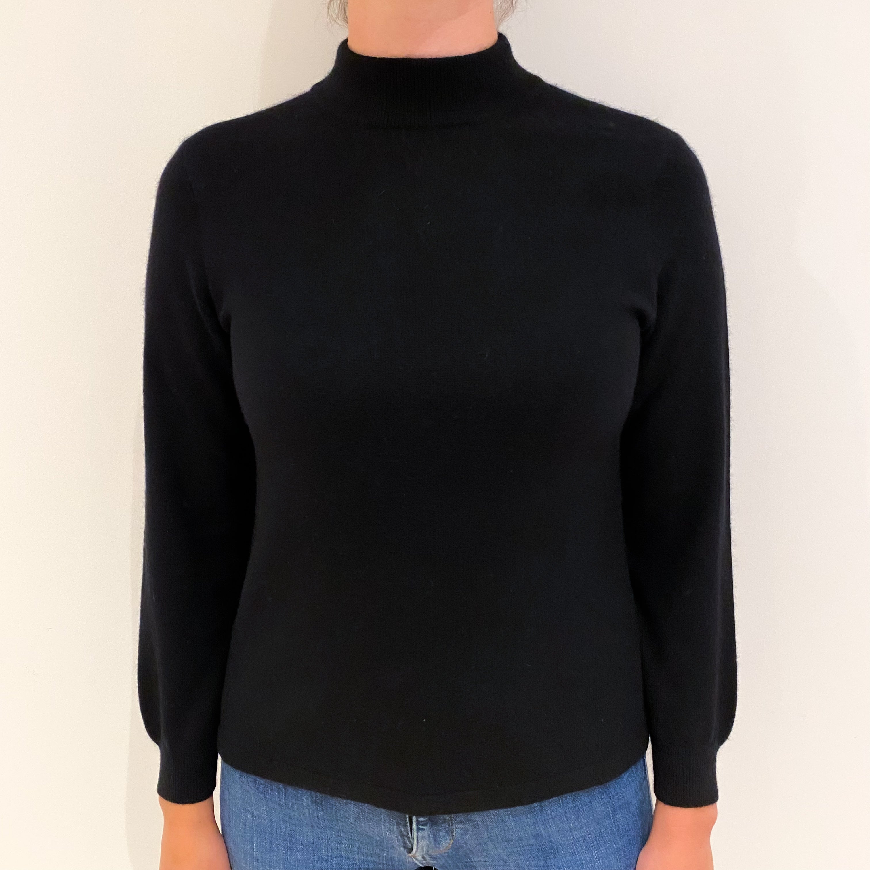 Black Cashmere Turtle Neck Jumper Small