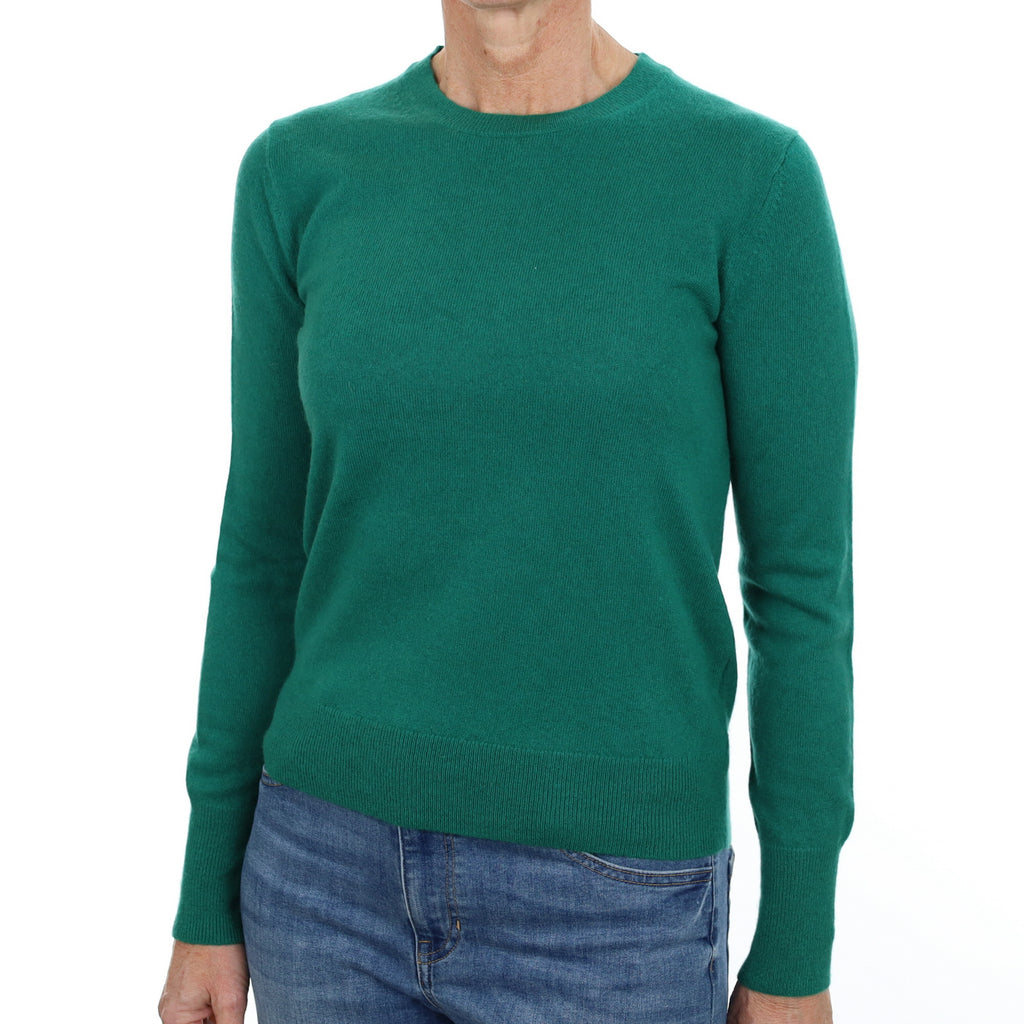 Lincoln Green Cashmere Crew Neck Jumper Small