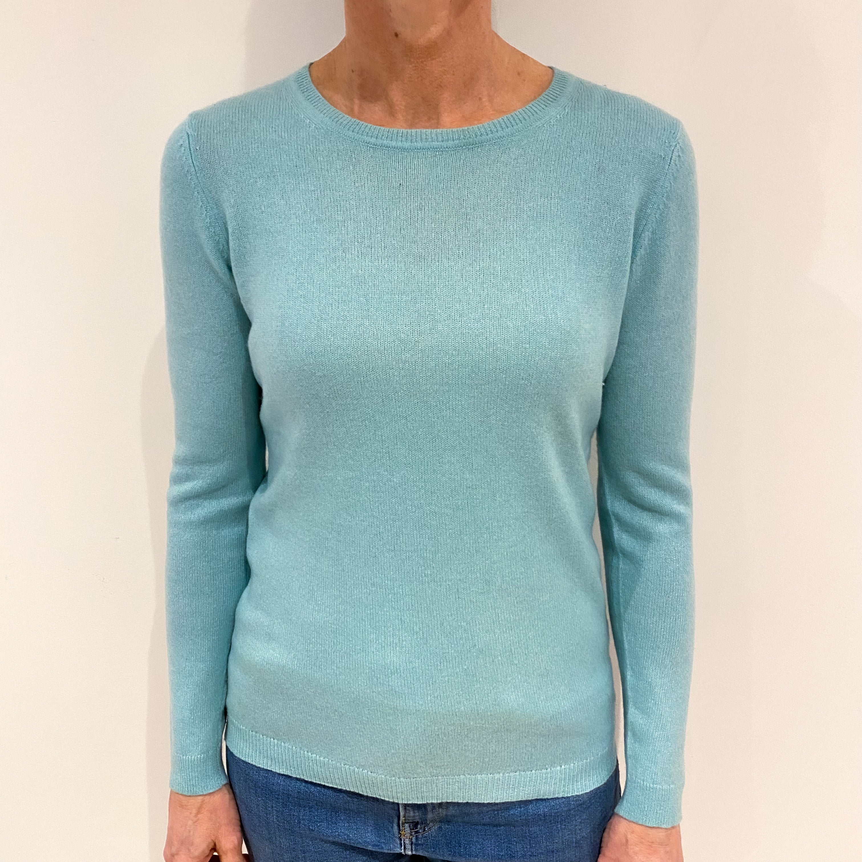 Mint Green Cashmere Crew Neck Jumper Small