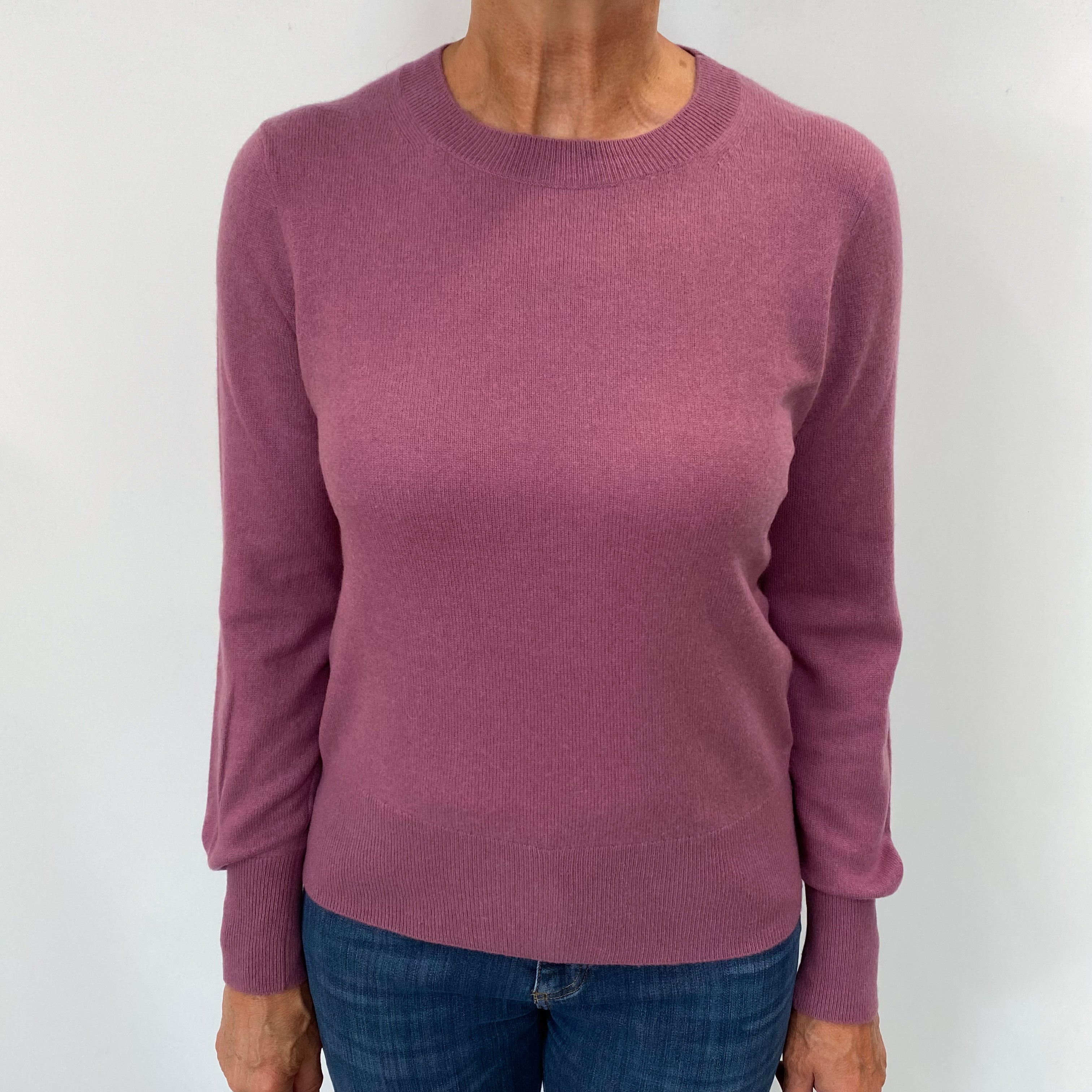 Mauve Purple Cashmere Crew Neck Jumper Medium