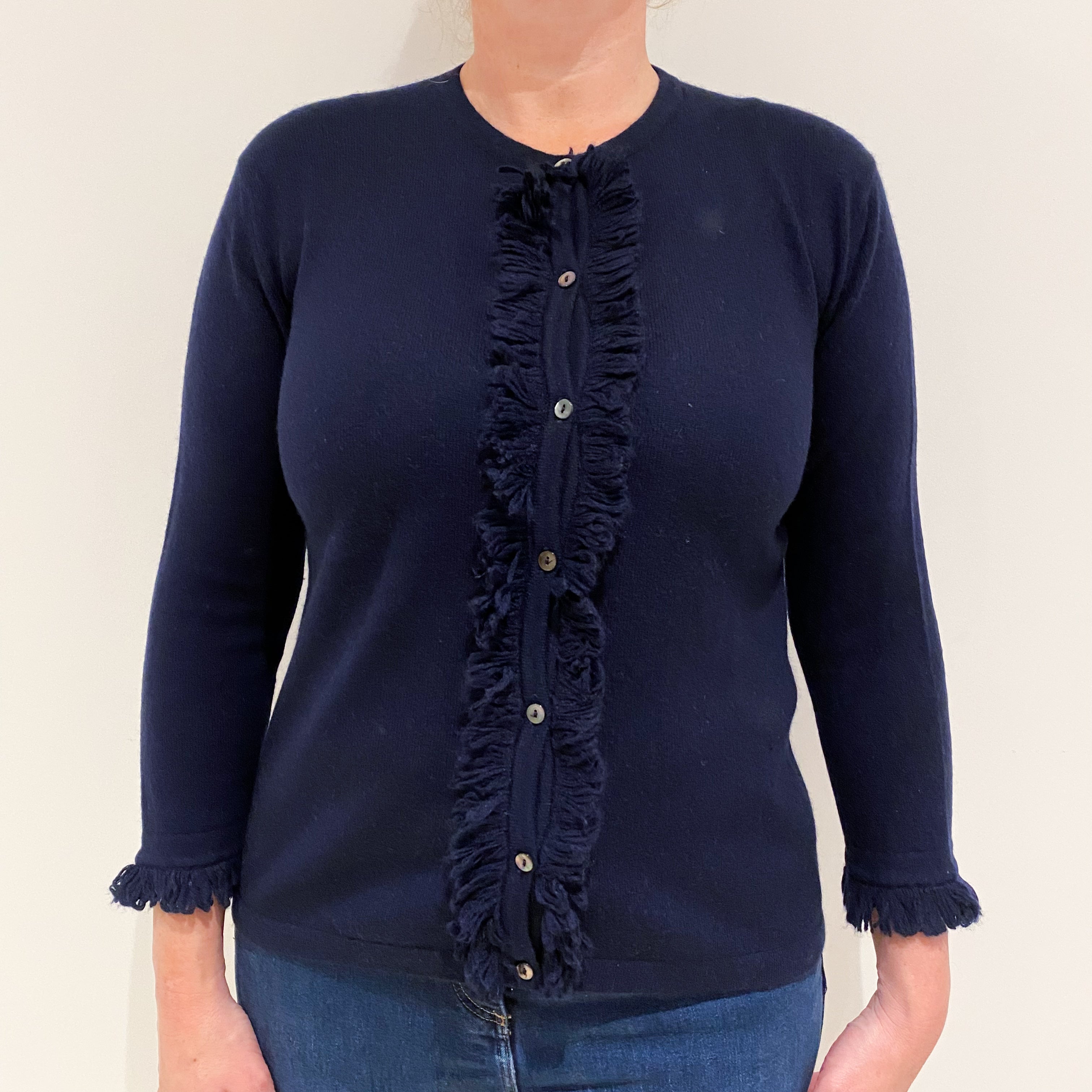 Navy Cashmere Cardigan Large