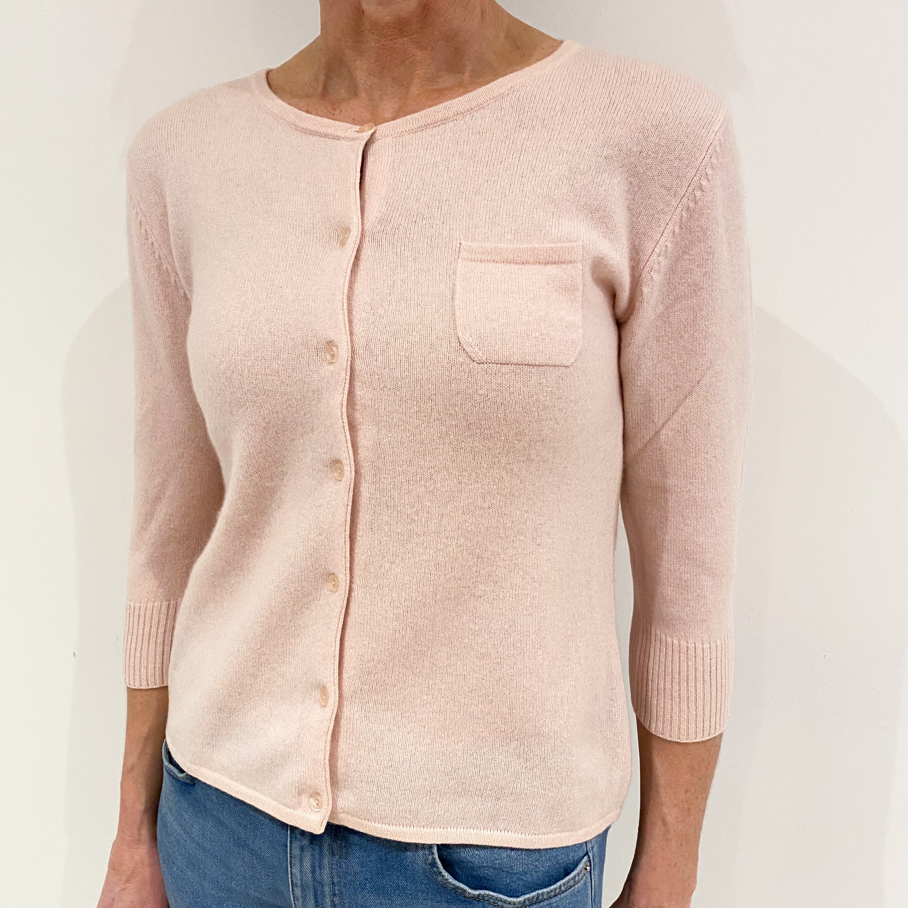 Ice Pink Cashmere Cardigan Small