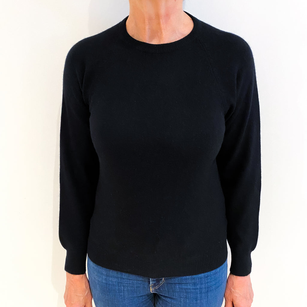 Black Cashmere Crew Neck Jumper Medium