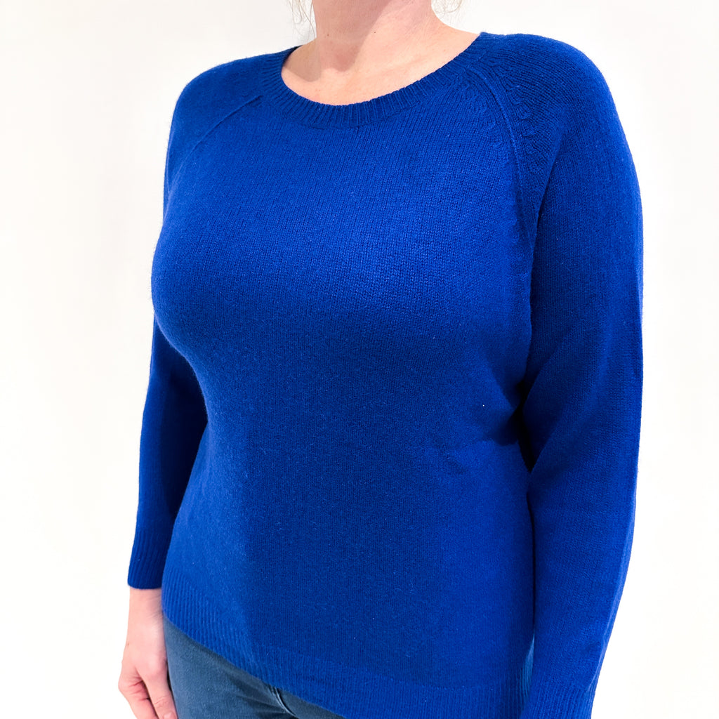 Admiral Blue Cashmere Crew Neck Jumper Large