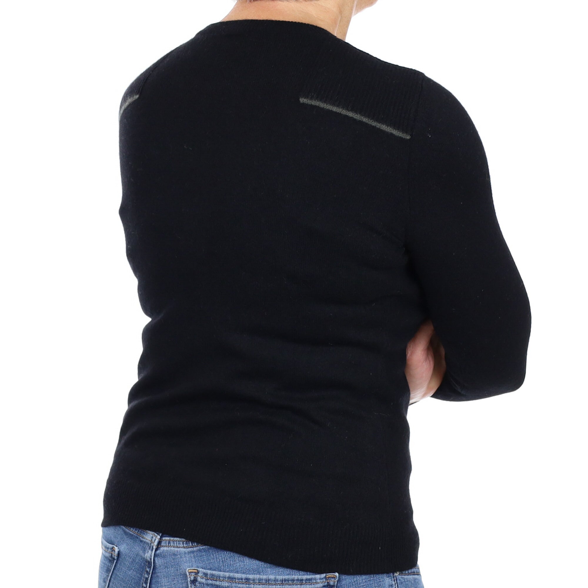 Black Cashmere Crew Neck Jumper Medium