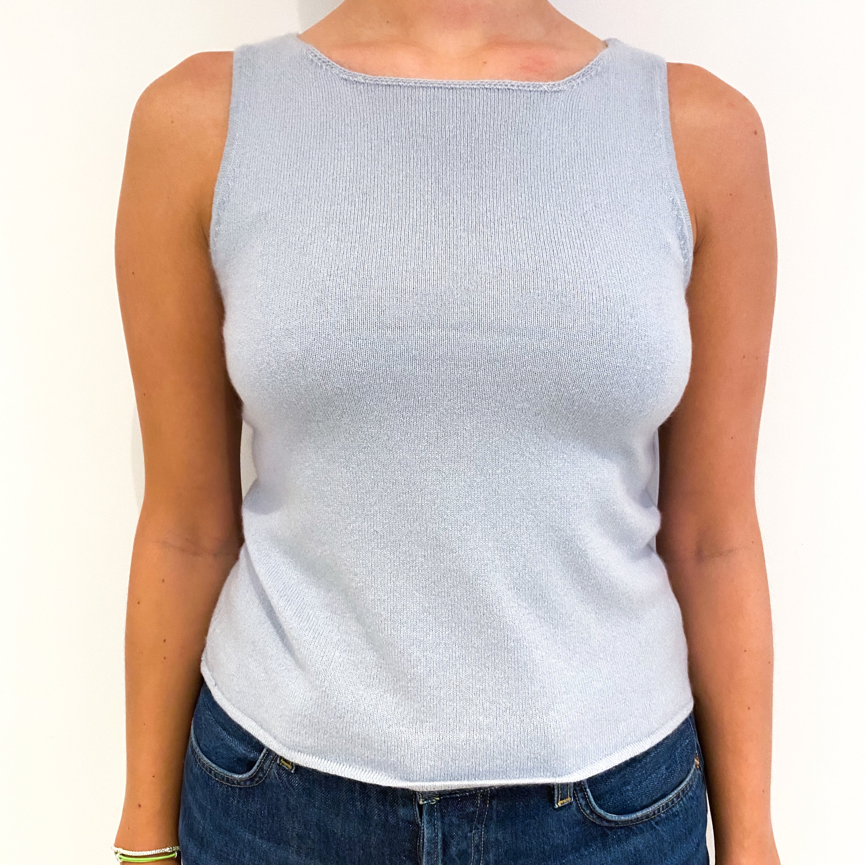 Ice Blue Cashmere Tank Top Small