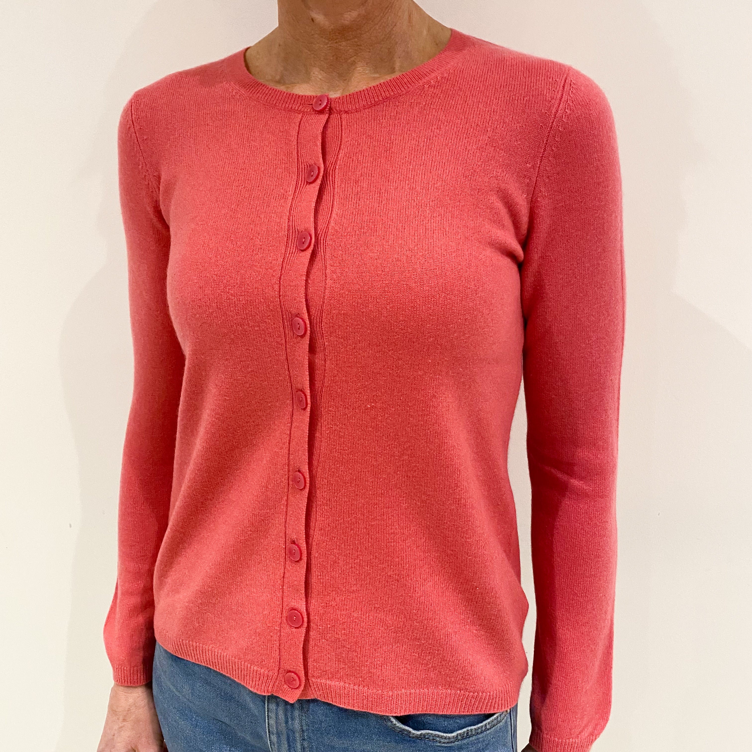 Rose Pink Cashmere Cardigan Small
