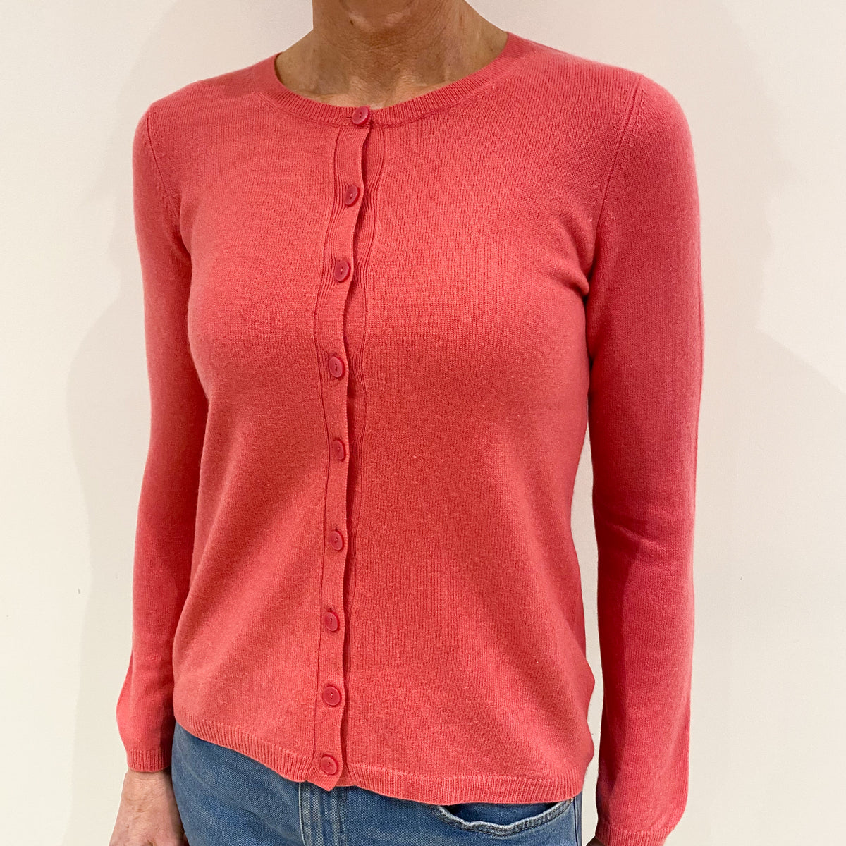 Rose Pink Cashmere Cardigan Small