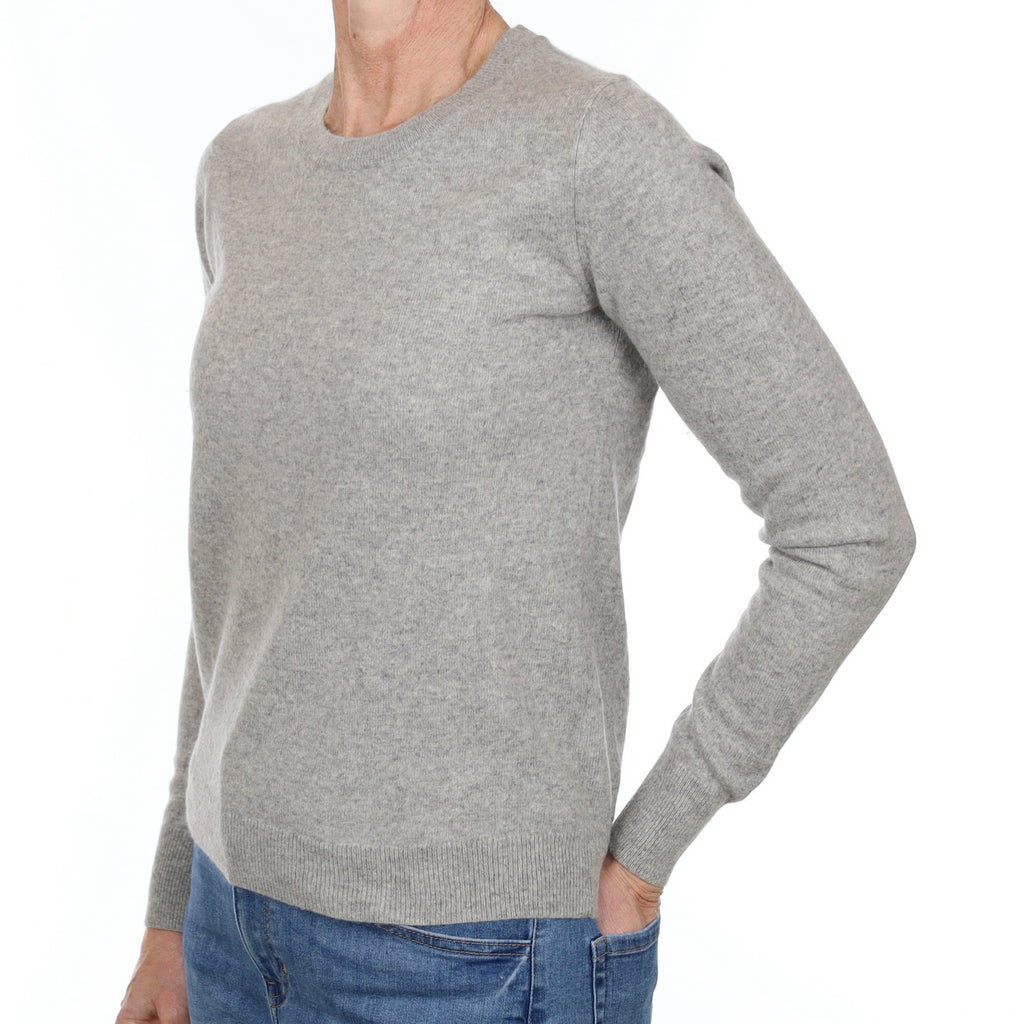 Smoke Grey Cashmere Crew Neck Jumper Small