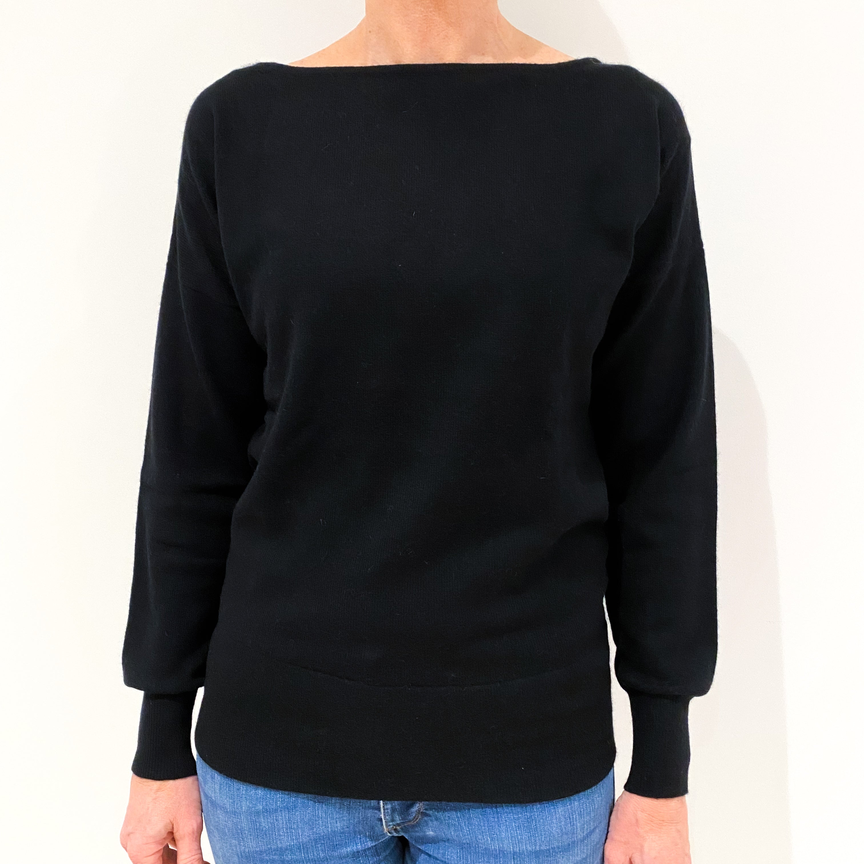 Black Cashmere Crew Neck Jumper Small