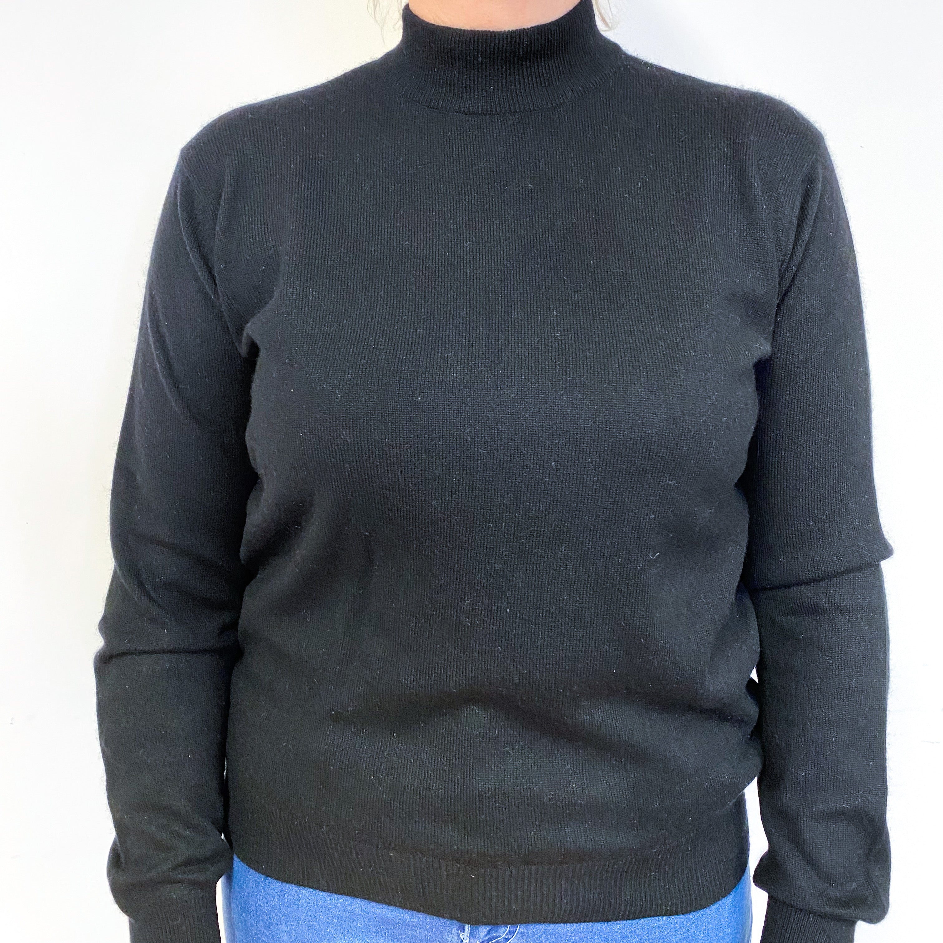 Black Cashmere Turtle Neck Jumper Large