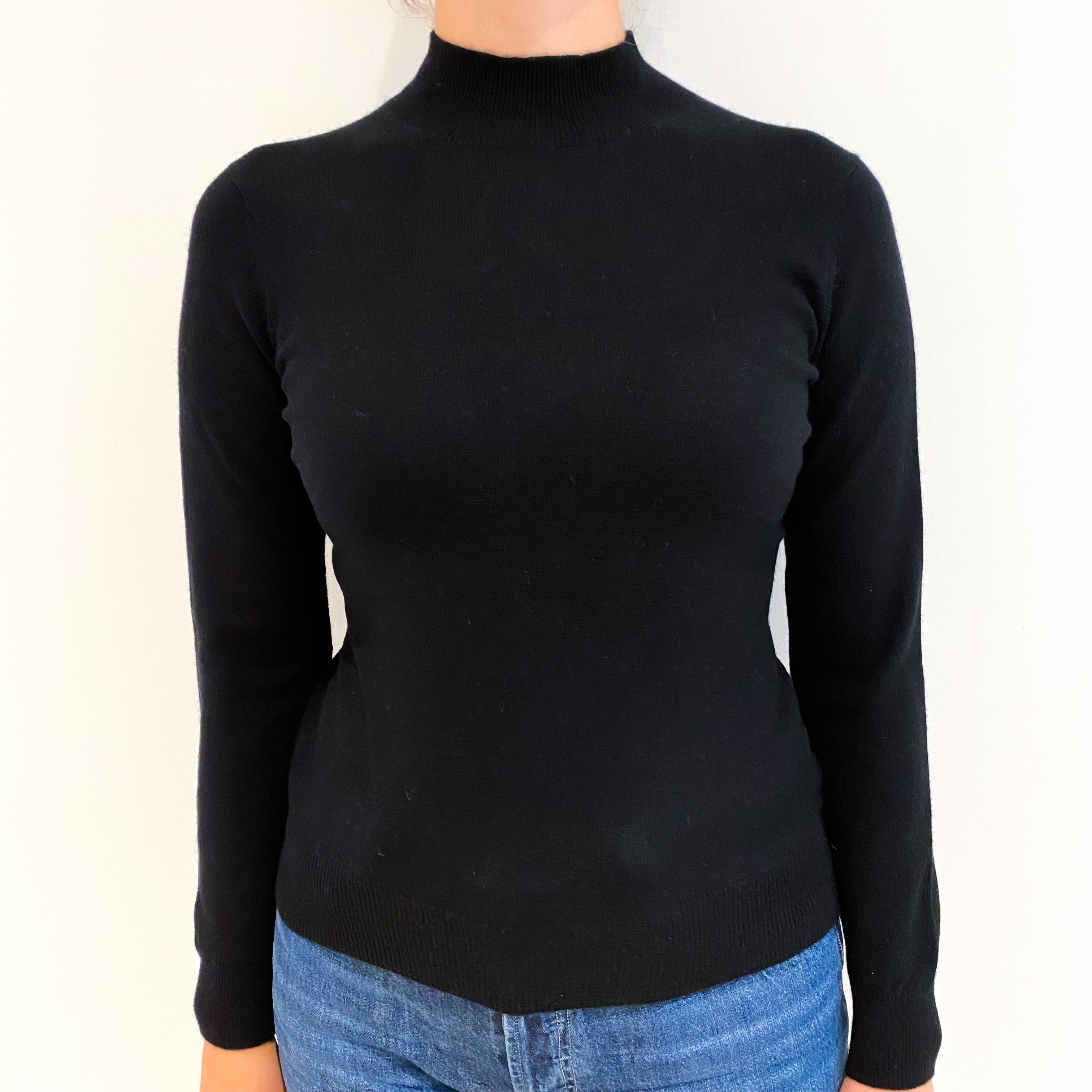 Black Cashmere Turtle Neck Jumper Small