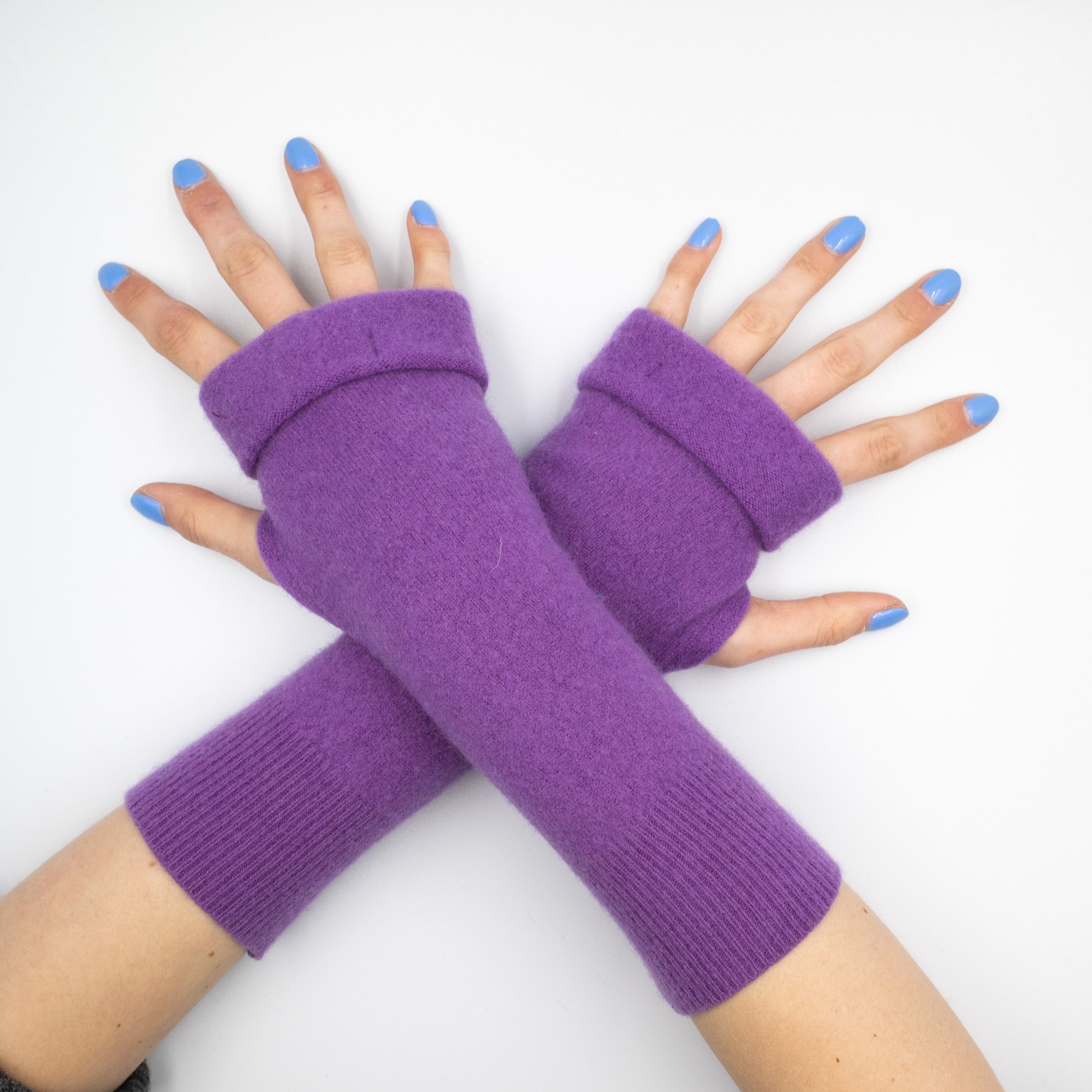Violet Purple Fingerless Gloves