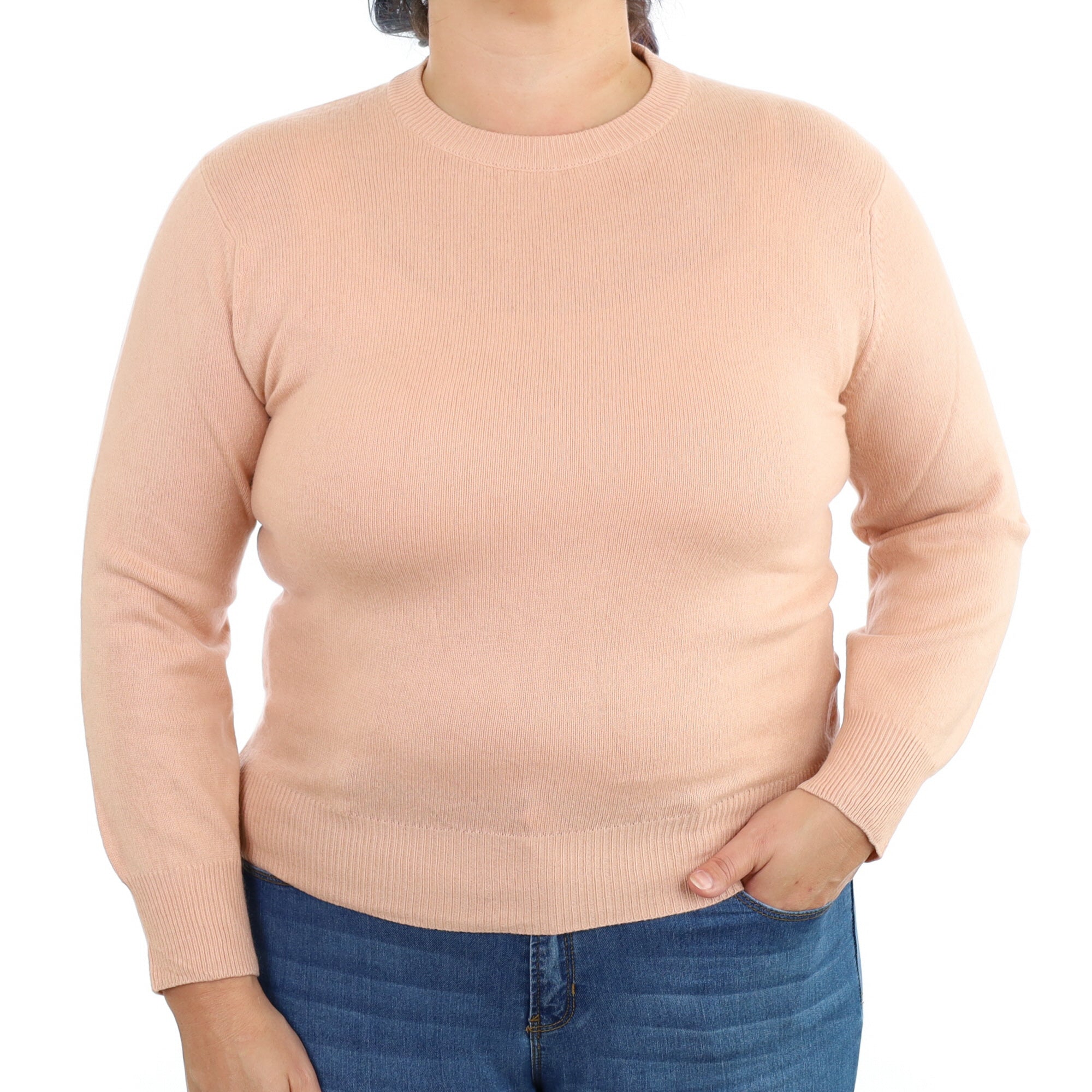 Nude Pink Cashmere Crew Neck Jumper Large