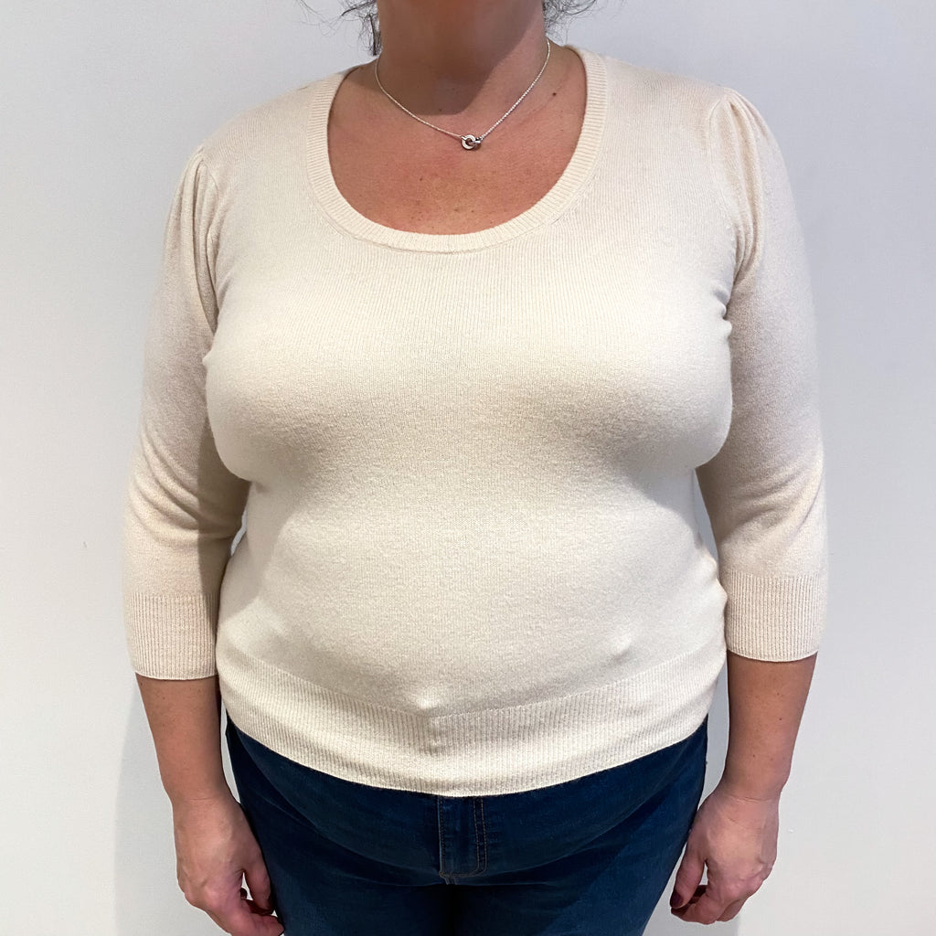 Vanilla Cashmere Scoop Neck Jumper Extra Large