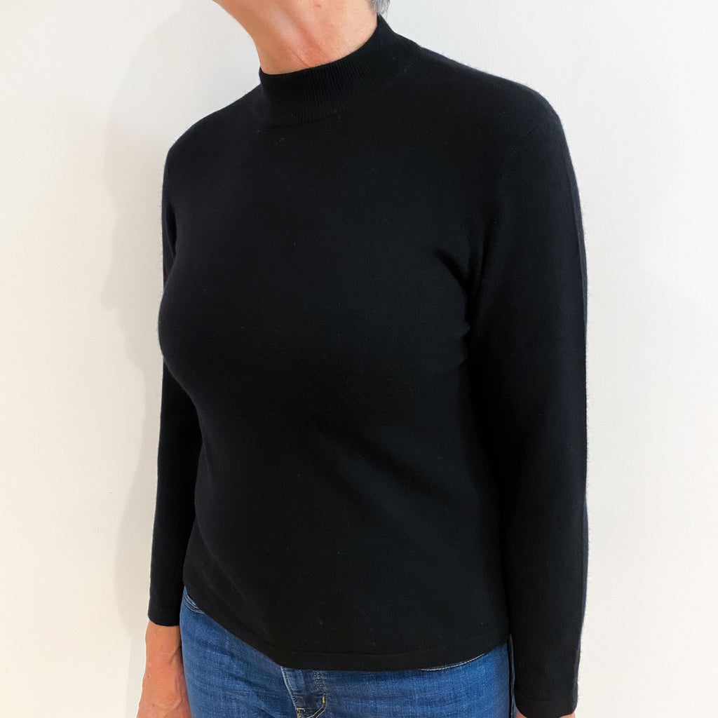 Black Cashmere Turtle Neck Jumper Medium