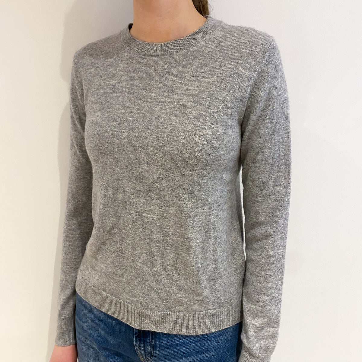 Smoke Grey Cashmere Crew Neck Jumper Extra Small