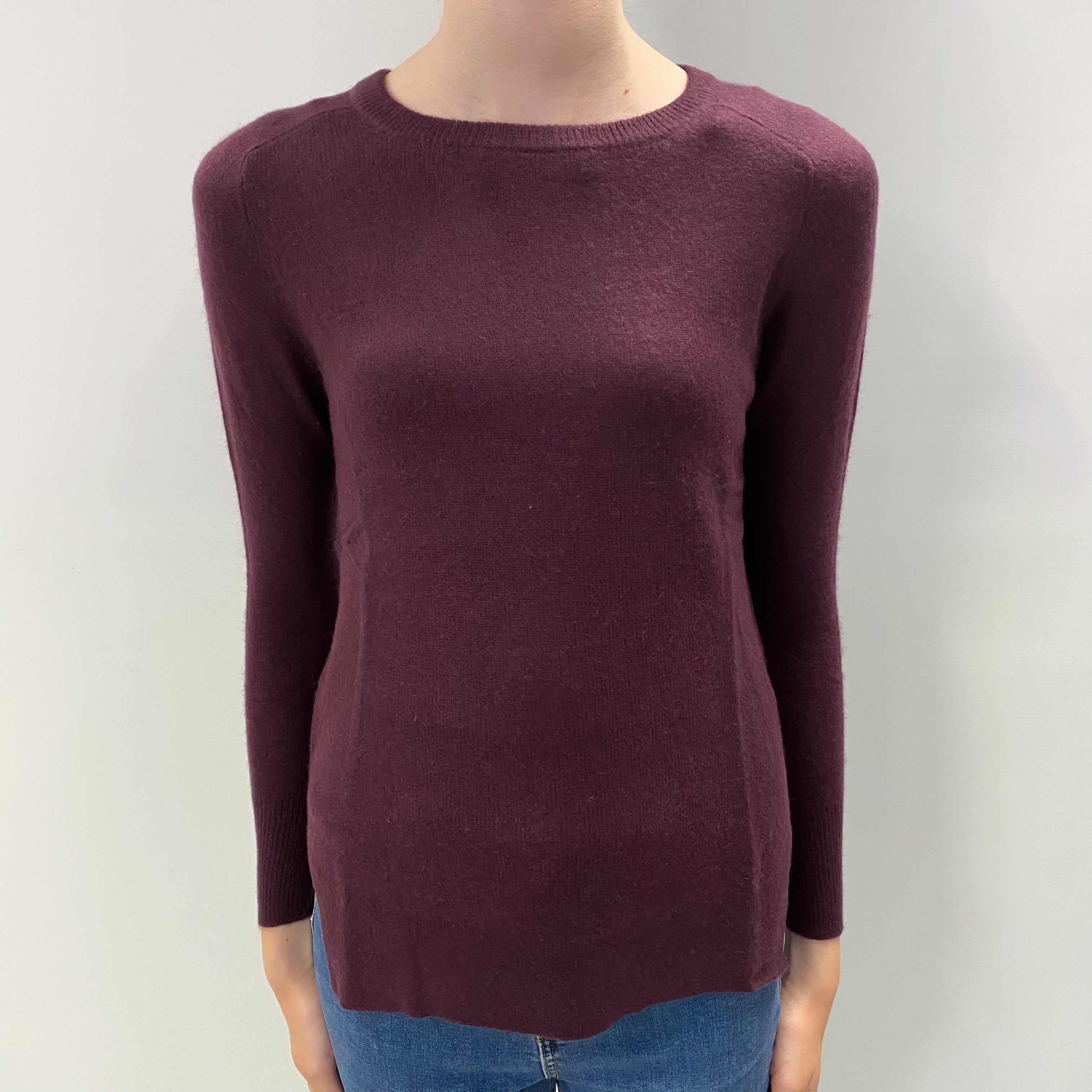 Mulberry Purple Cashmere Crew Neck Jumper Extra Small
