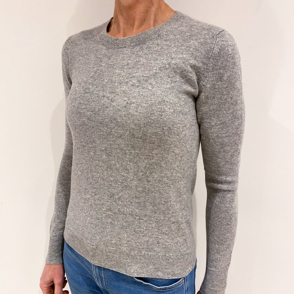 Smoke Grey Cashmere Crew Neck Jumper Small