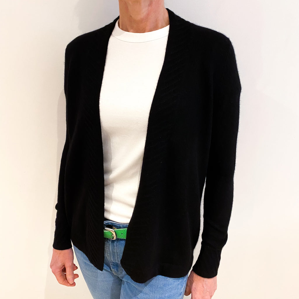 Black Cashmere Edge To Edge Cardigan Small