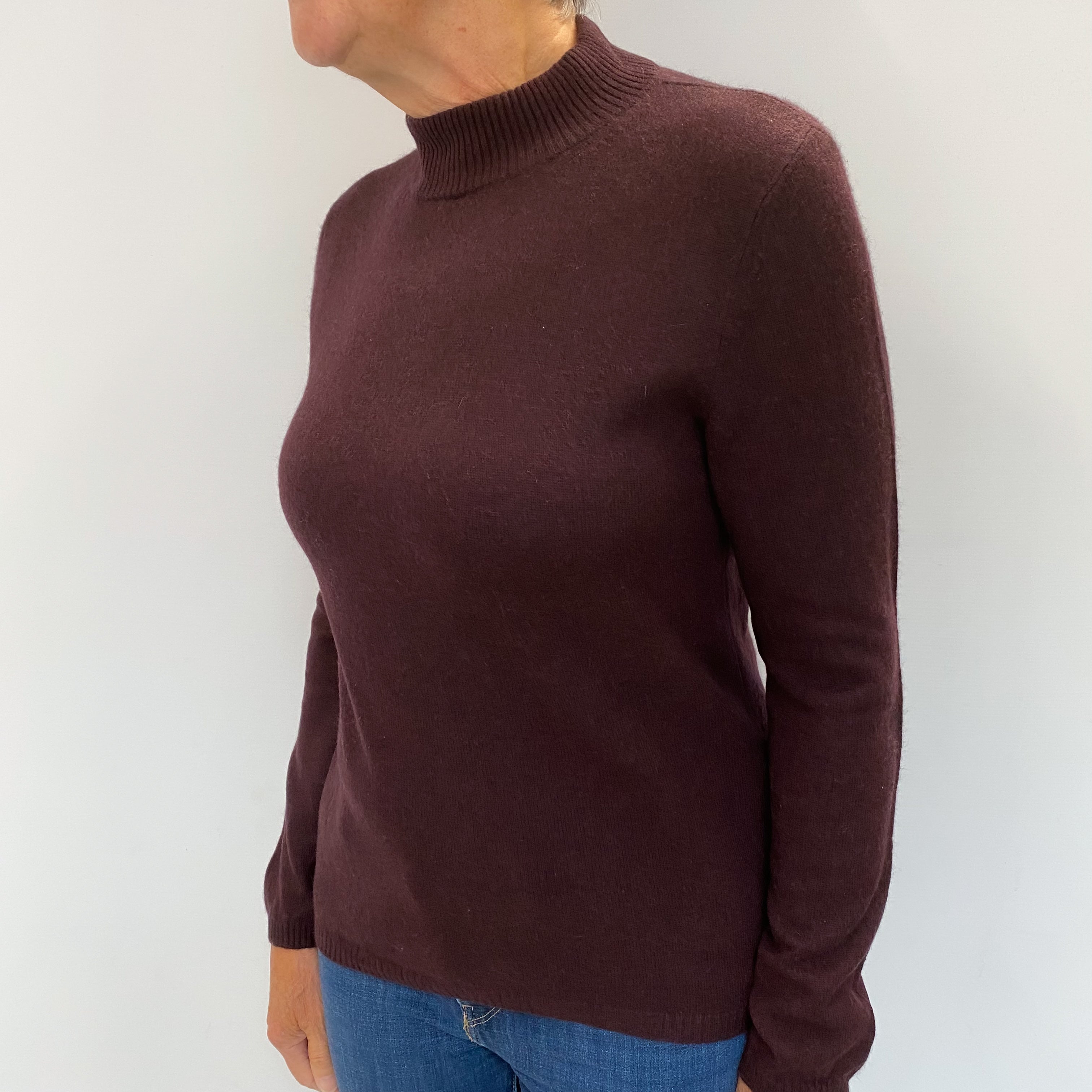 Port Purple Cashmere Turtle Neck Jumper Medium