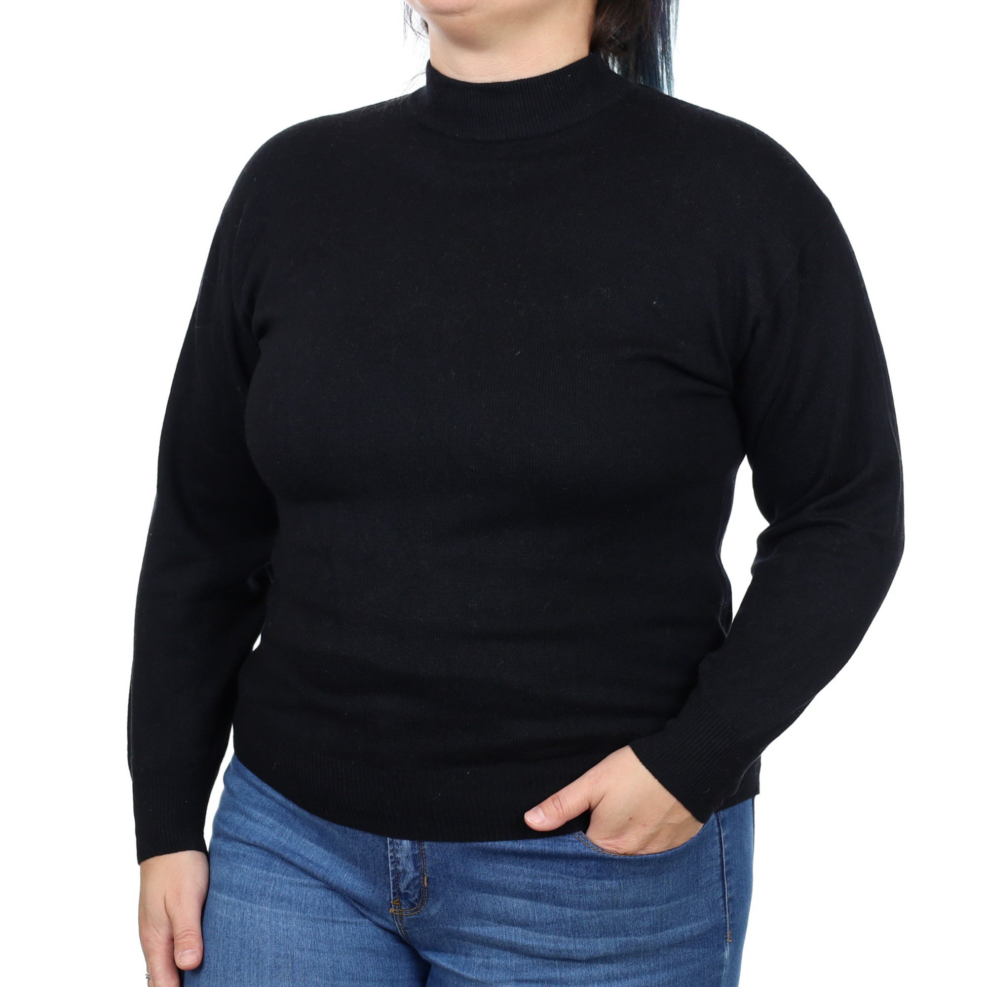 Black Cashmere Turtle Neck Jumper Large