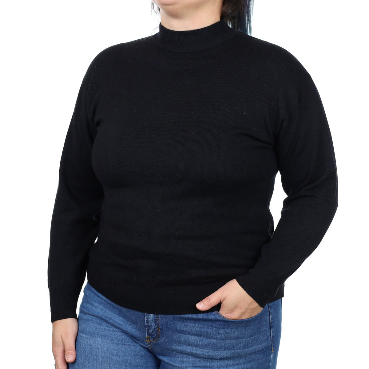 Black Cashmere Turtle Neck Jumper Large