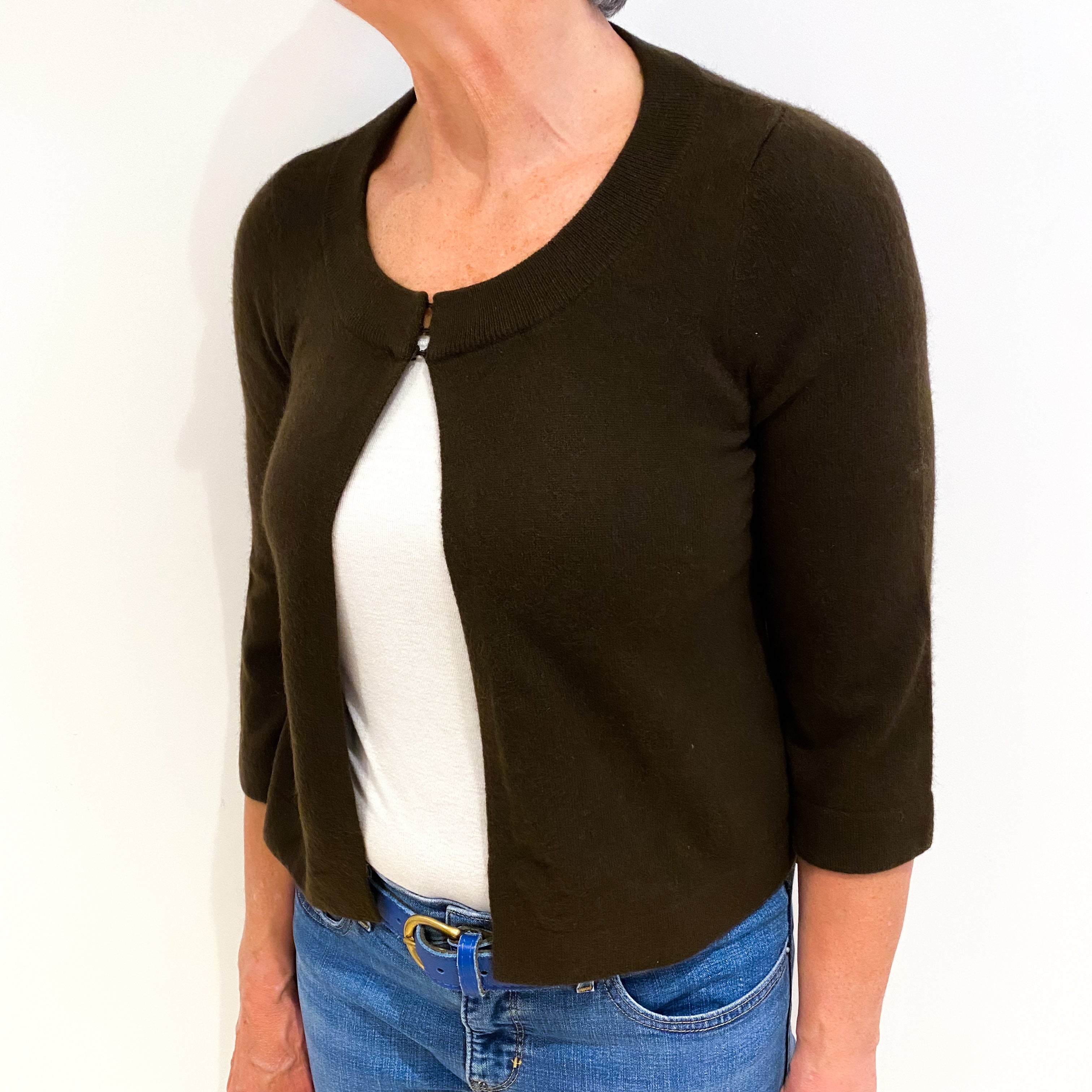 Chocolate Brown Cashmere Cardigan Medium