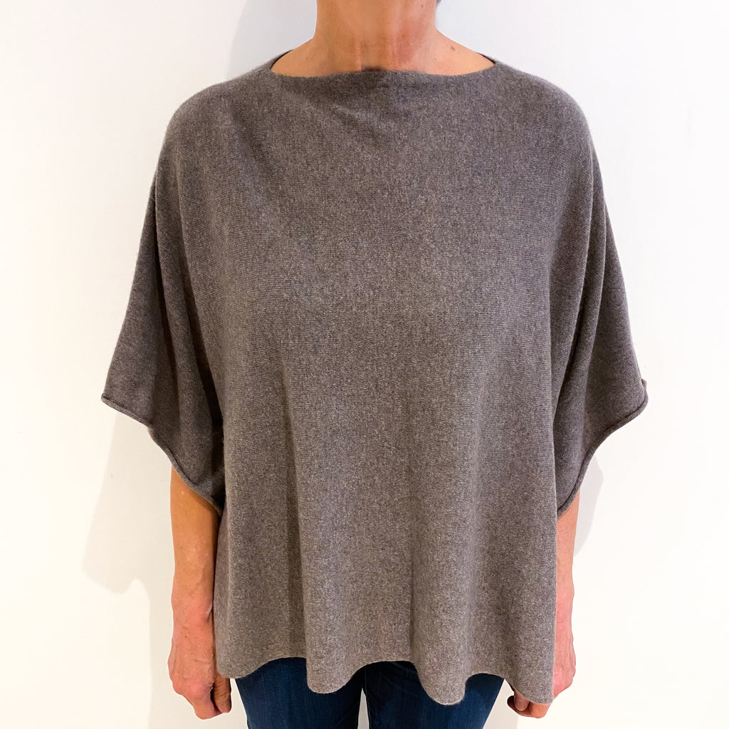 Mocha Brown Cashmere Slash Neck Jumper Medium