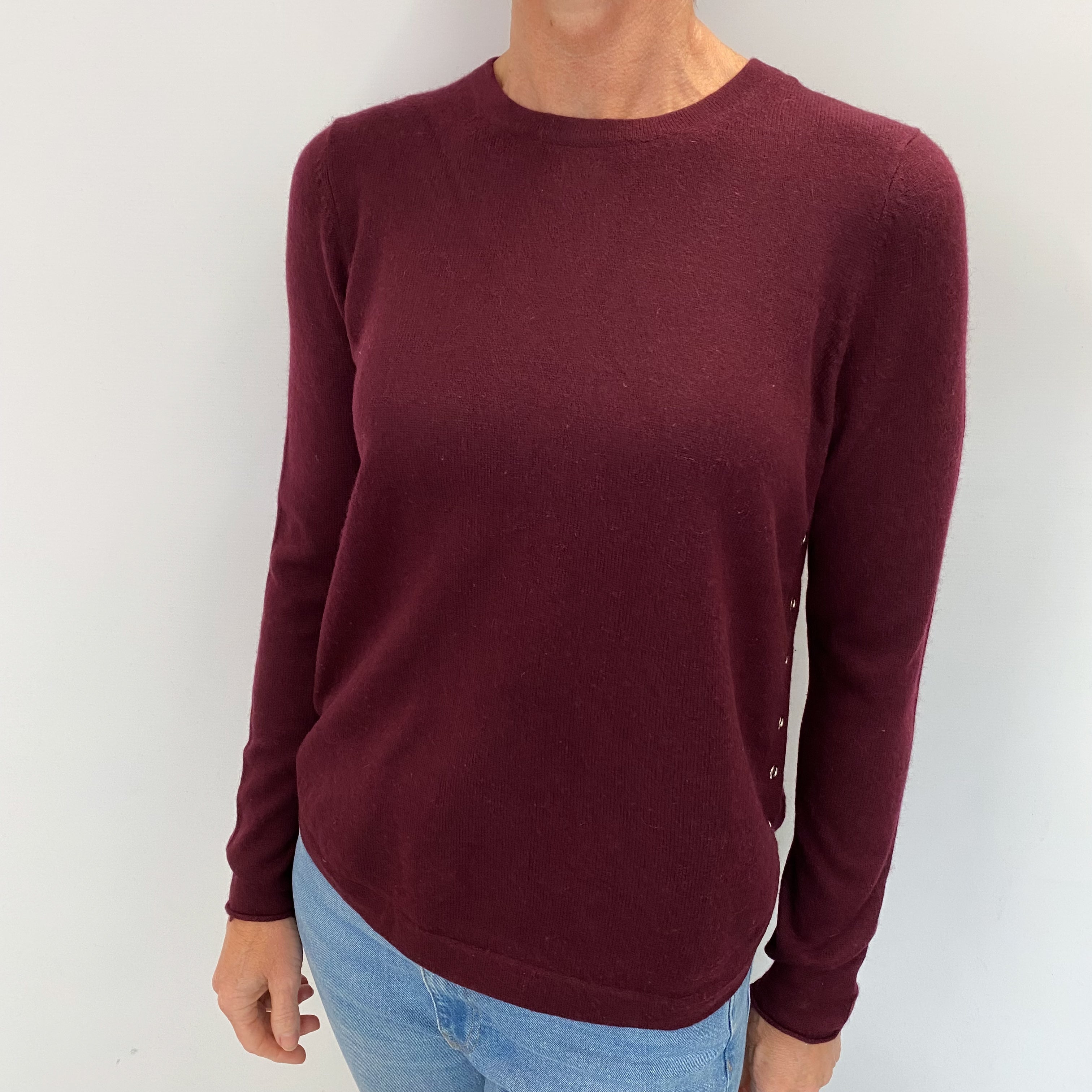 Mulberry Purple Cashmere Crew Neck Jumper Small