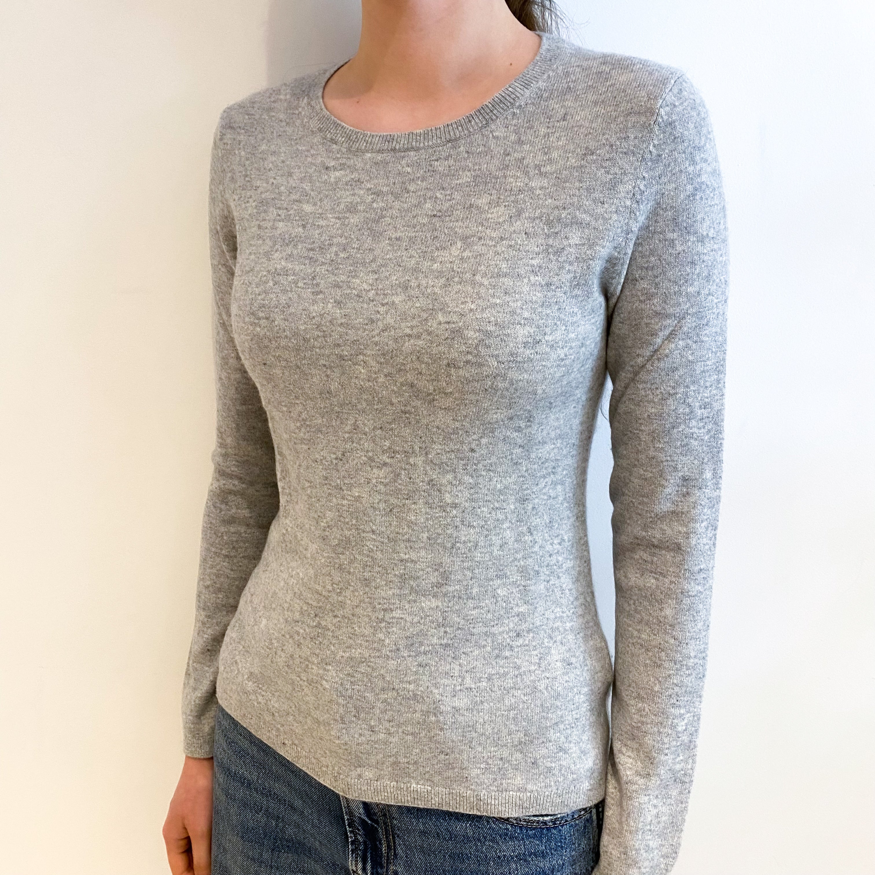 Smoke Grey Cashmere Crew Neck Jumper Extra Small