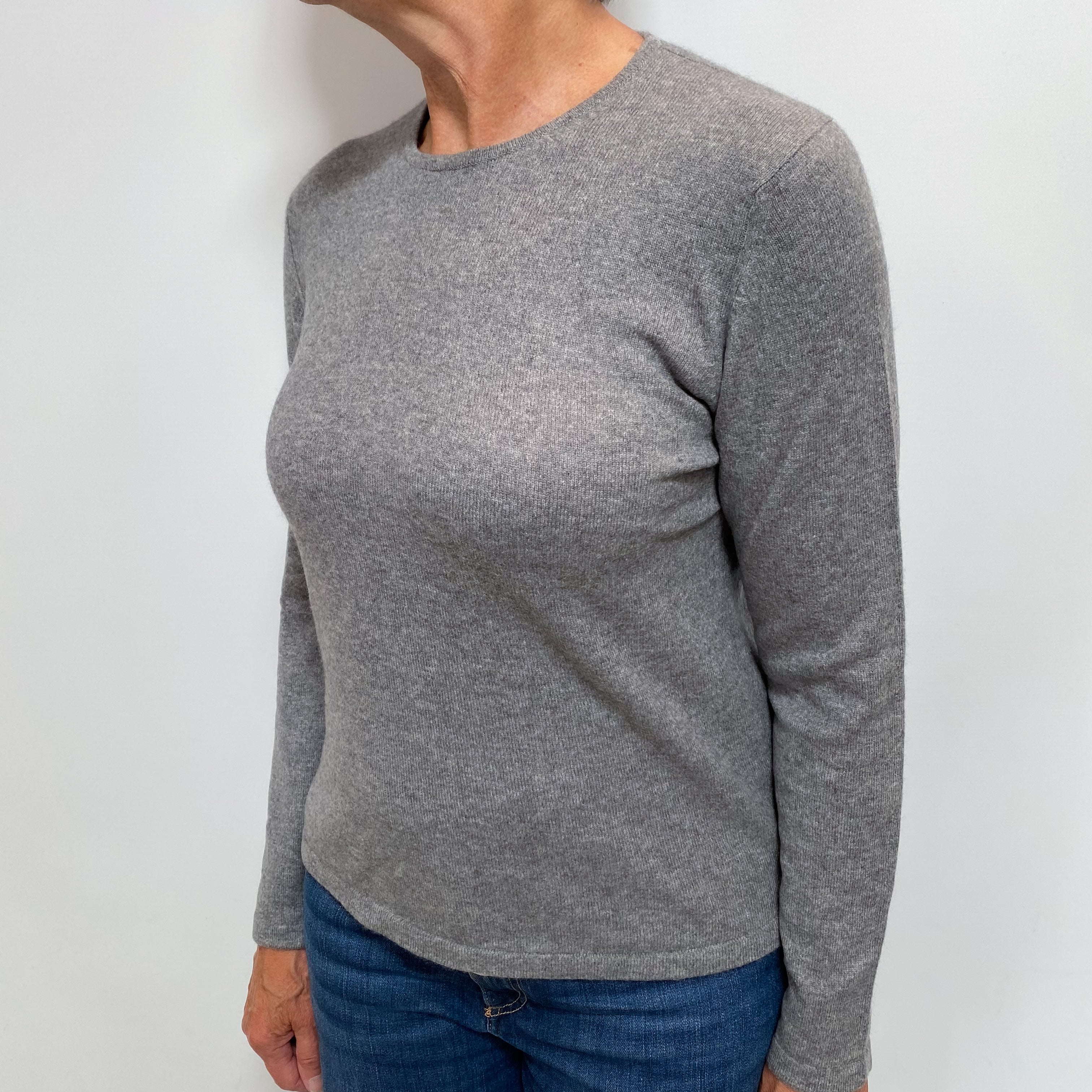 Scottish Pringle Ash Grey Cashmere Crew Neck Jumper Medium