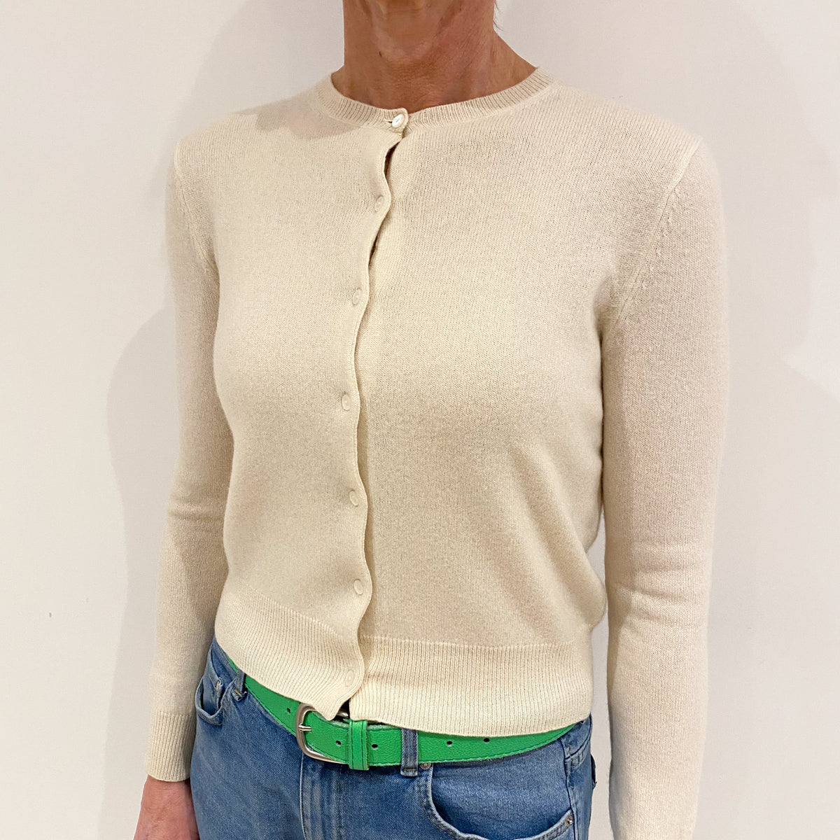 Vanilla Cream Cashmere Cardigan Small