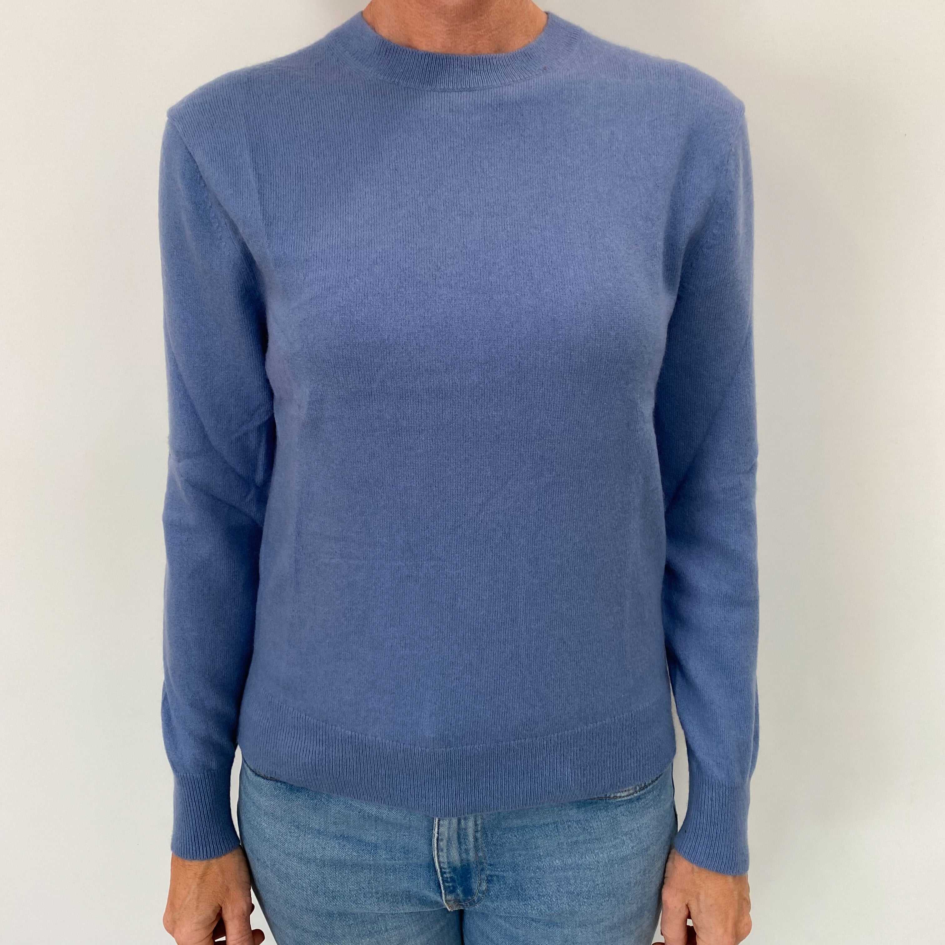 Airforce Blue Cashmere Crew Neck Jumper Small