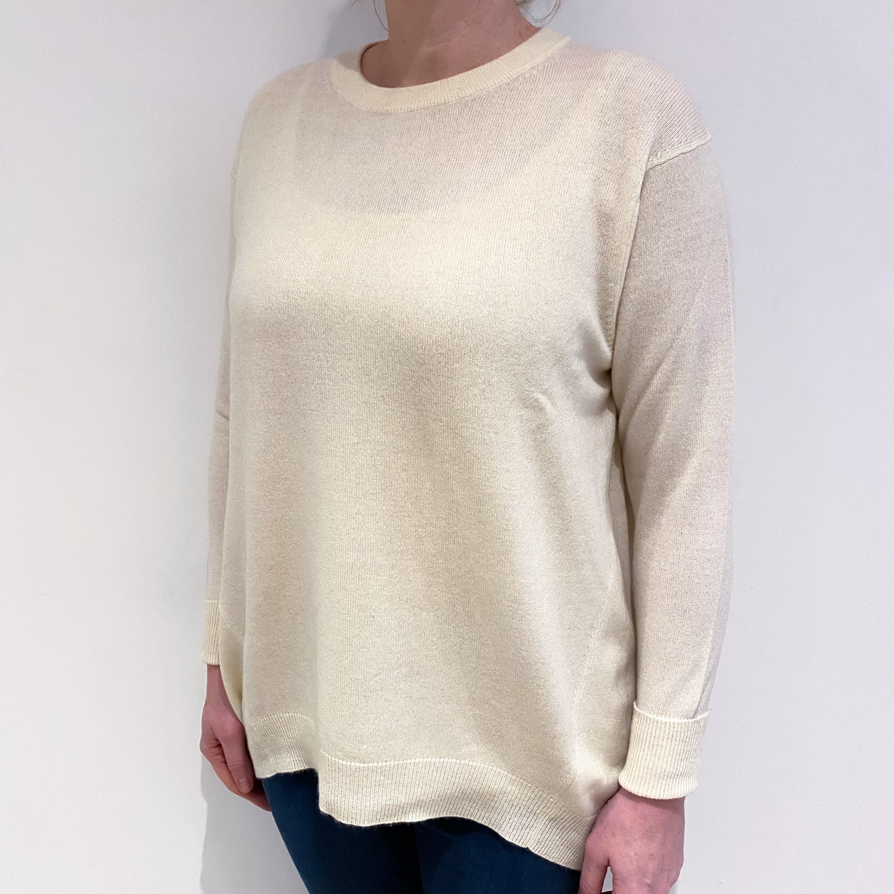 Cream Cashmere Crew Neck Jumper Large