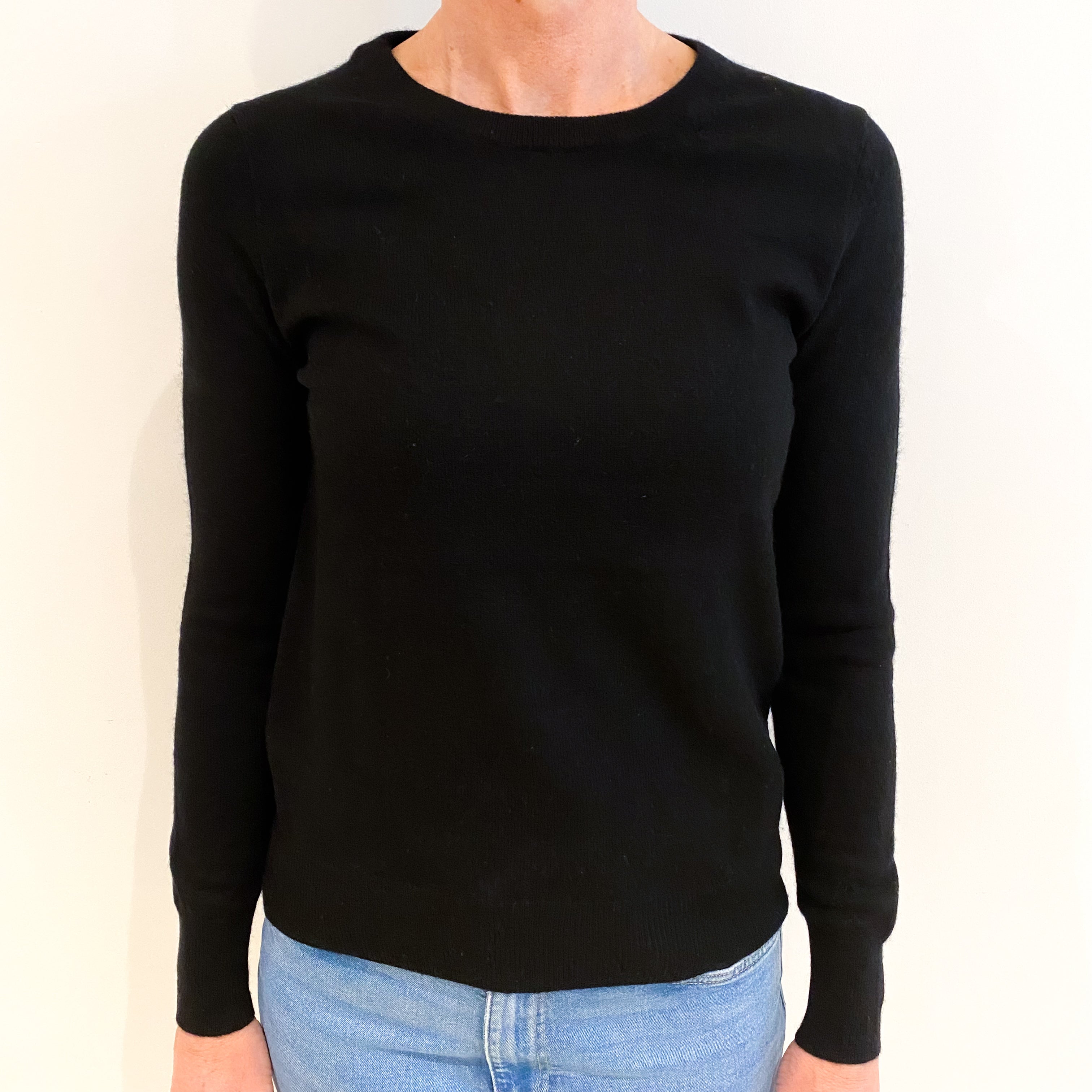 Black Cashmere Crew Neck Jumper Small